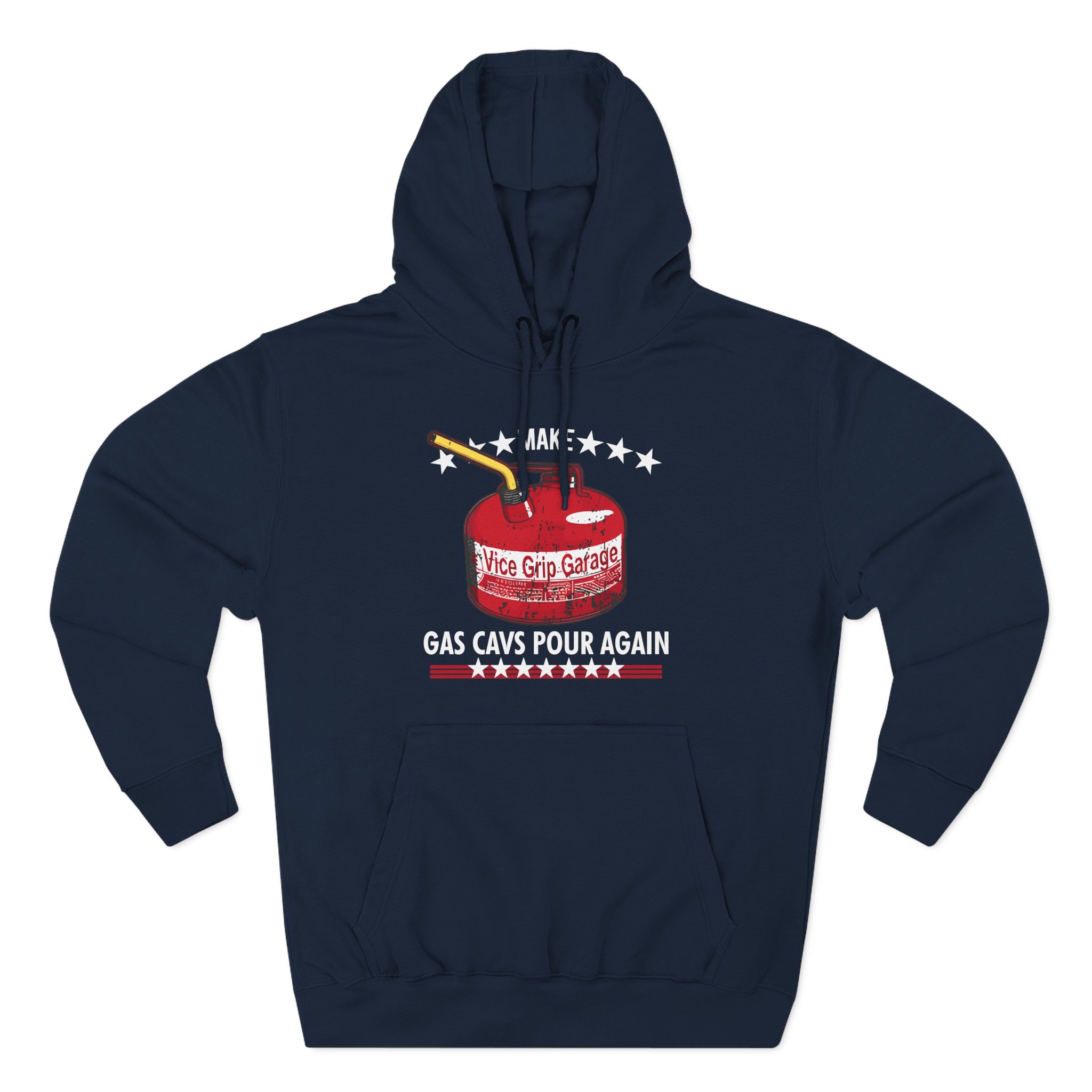 Vicegripgarage Gas Can Three-Panel Fleece Hoodie