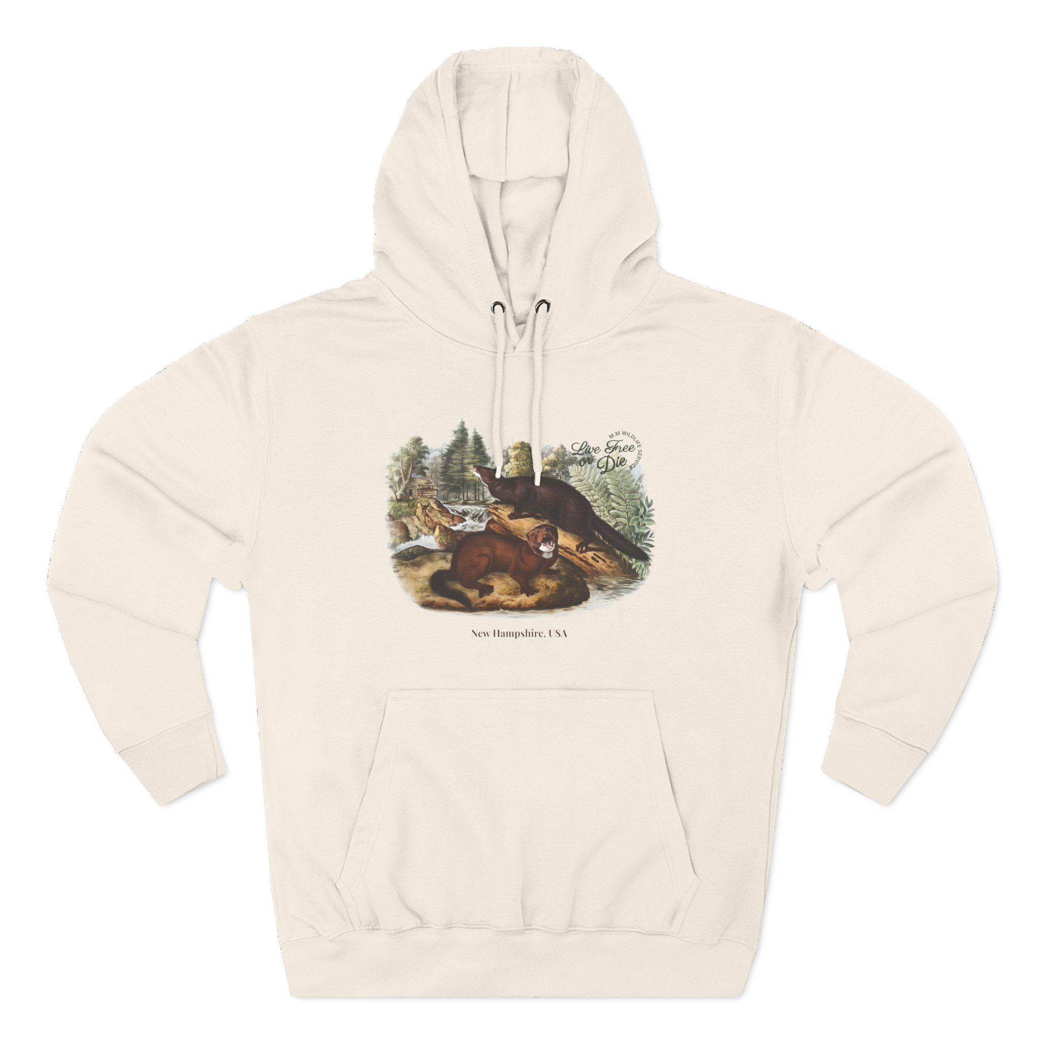 Live Free or Die in Mogul Hampshire Three-Panel Fleece Hoodie