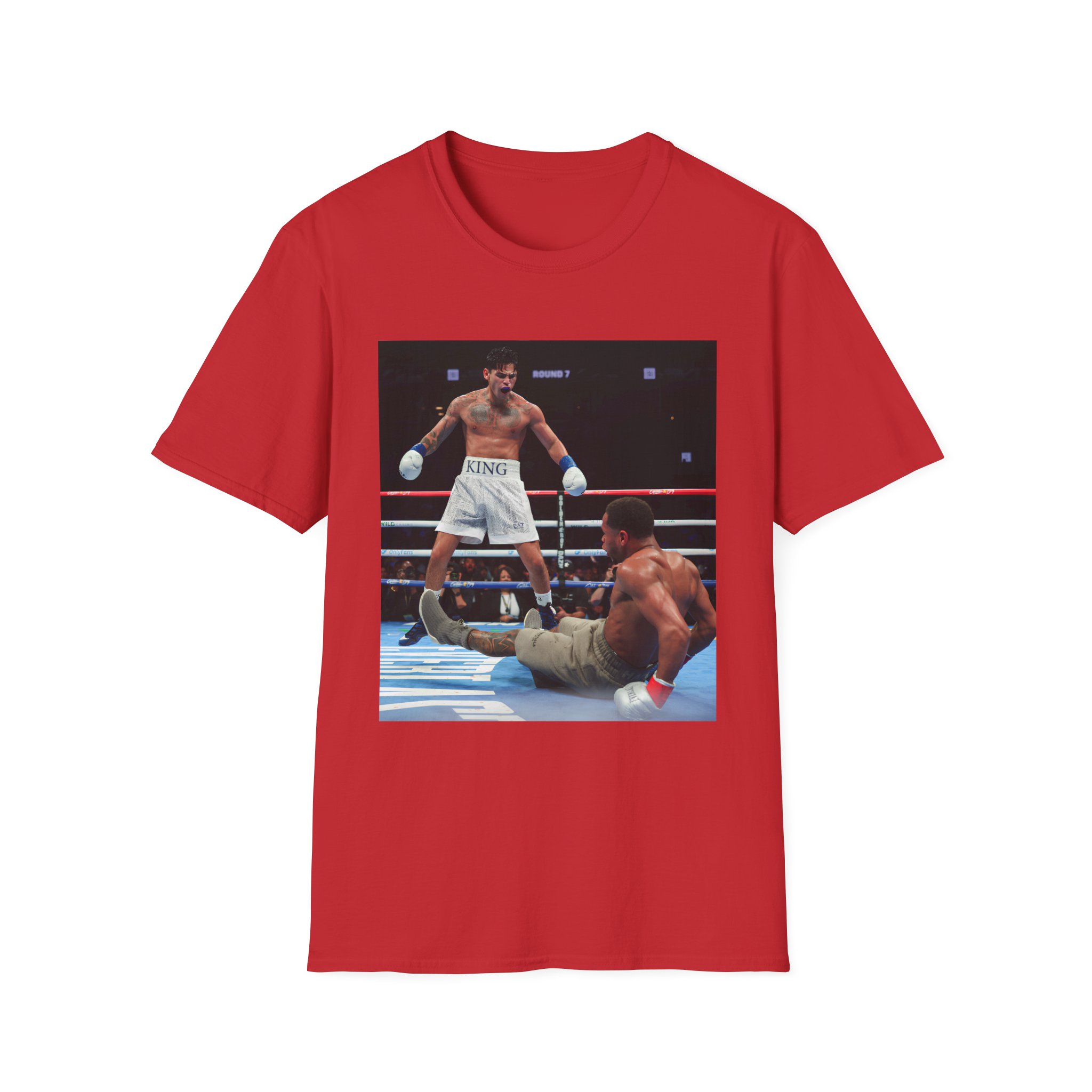 Ryan Garcia Knocks Down Devin Haney Unisex Softstyle T-Shirt