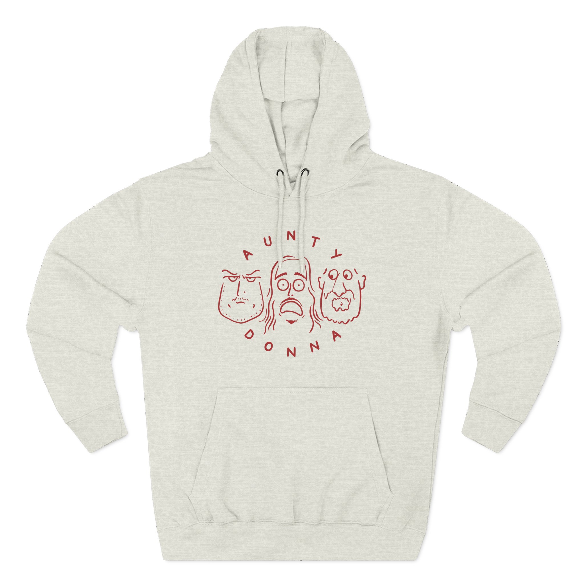 Aunty Donna White Faces Three-Panel Fleece Hoodie