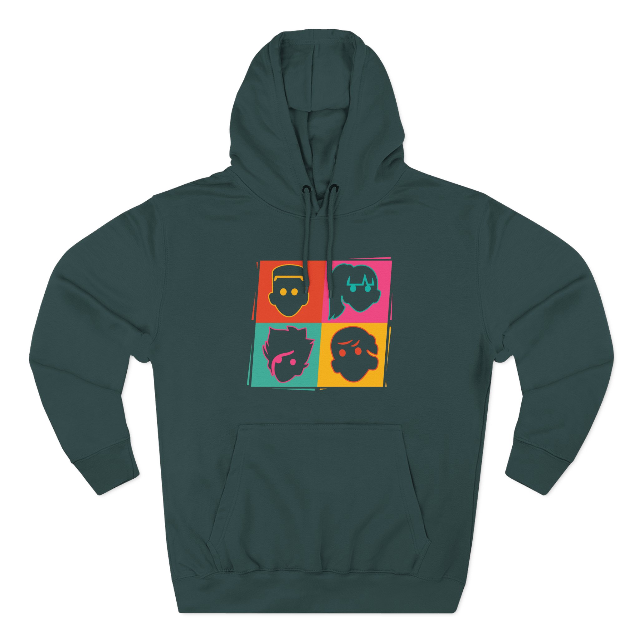 Grounded Faces Three-Panel Fleece Hoodie