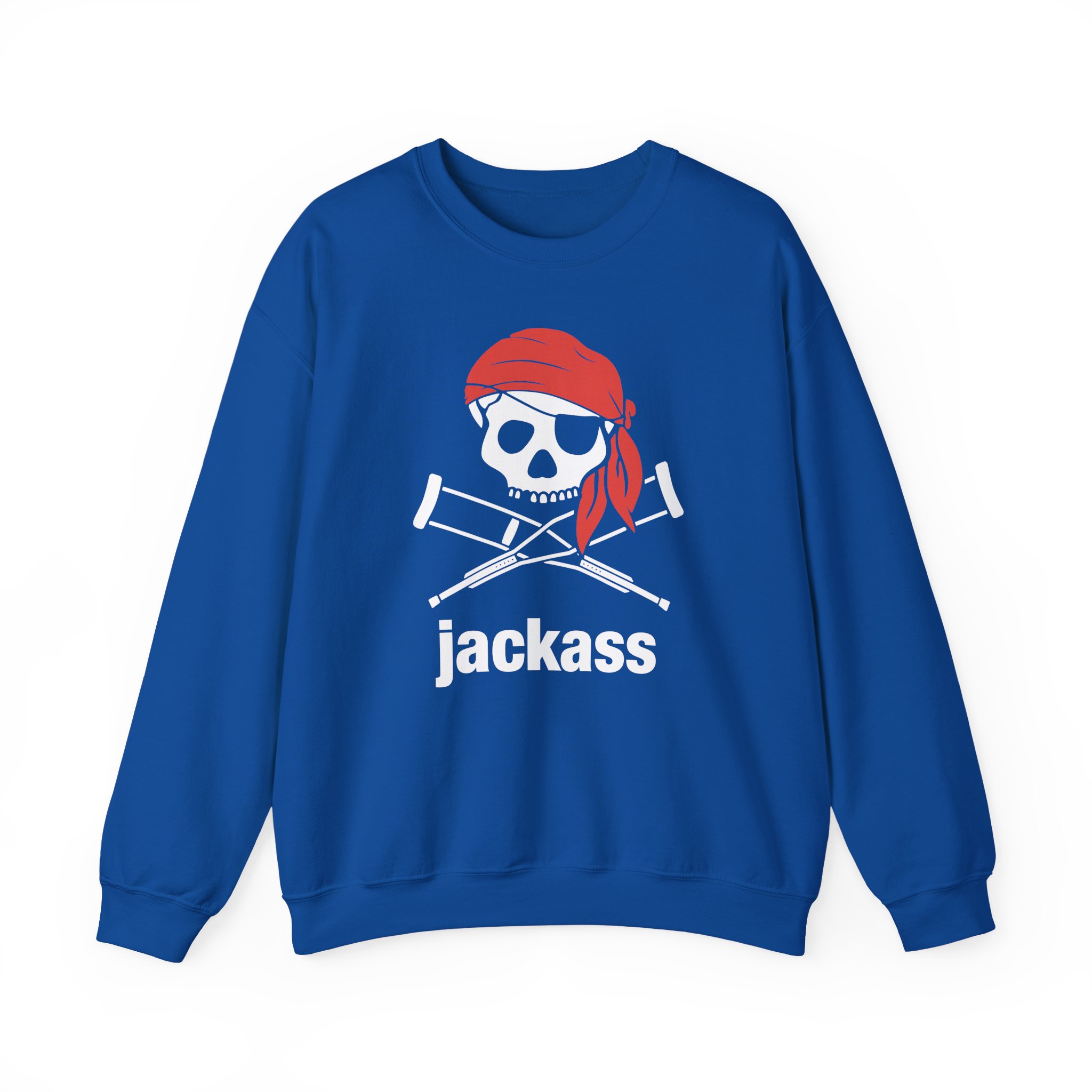 Jackass Skull and Crutches Unisex Heavy Blendâ„¢ Crewneck Sweatshirt