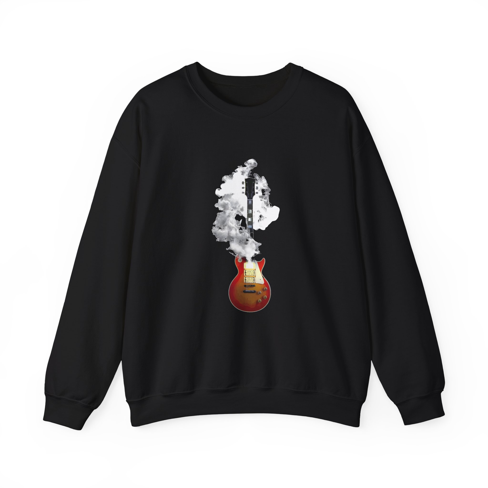 Ace Frehley Smoking Guitar Unisex Heavy Blend Crewneck Sweatshirt