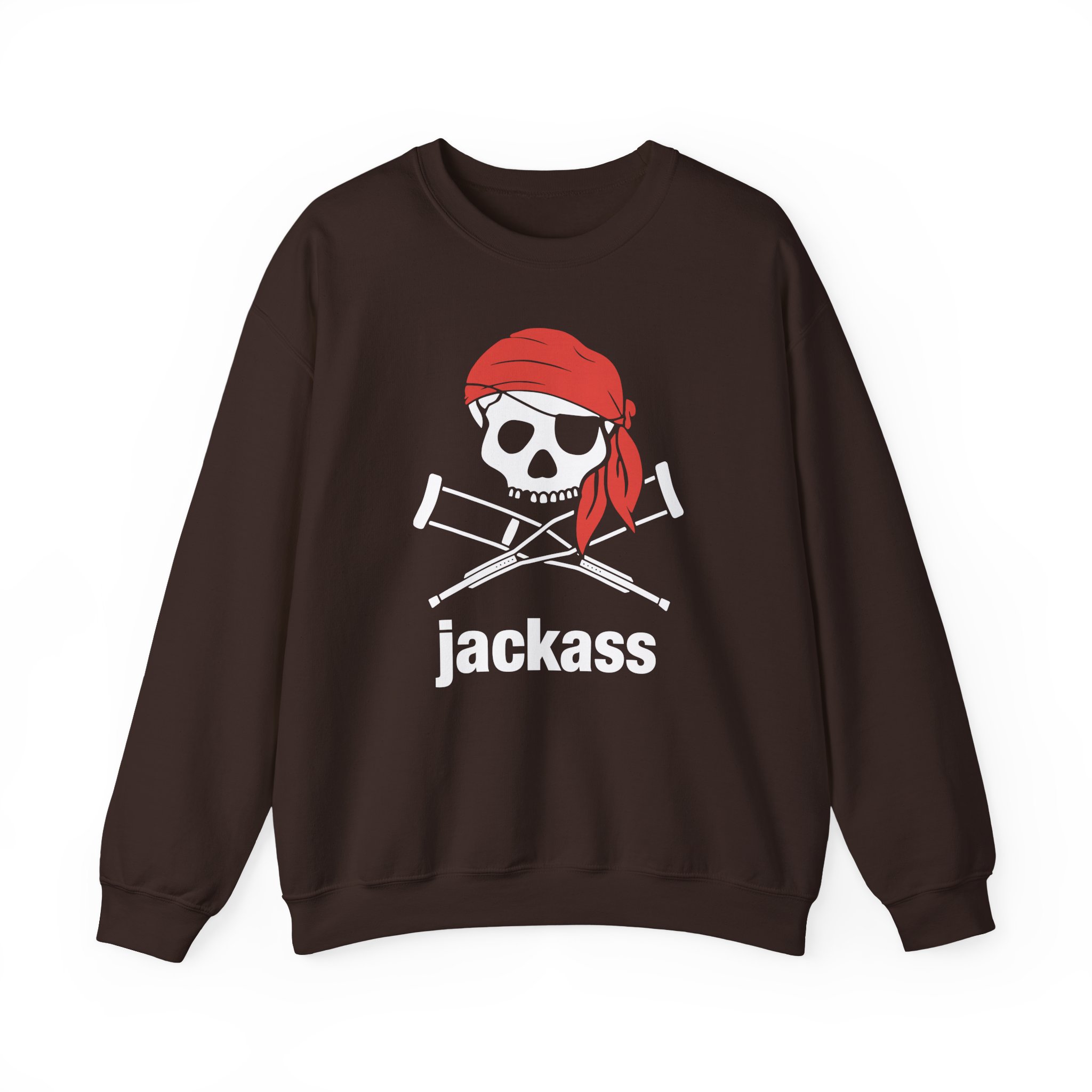 Jackass Skull and Crutches Unisex Heavy Blendâ„¢ Crewneck Sweatshirt