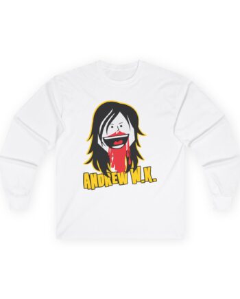 Andrew Wk Cartoon Bloody Nose Unisex Ultra Cotton Long Sleeve Tee