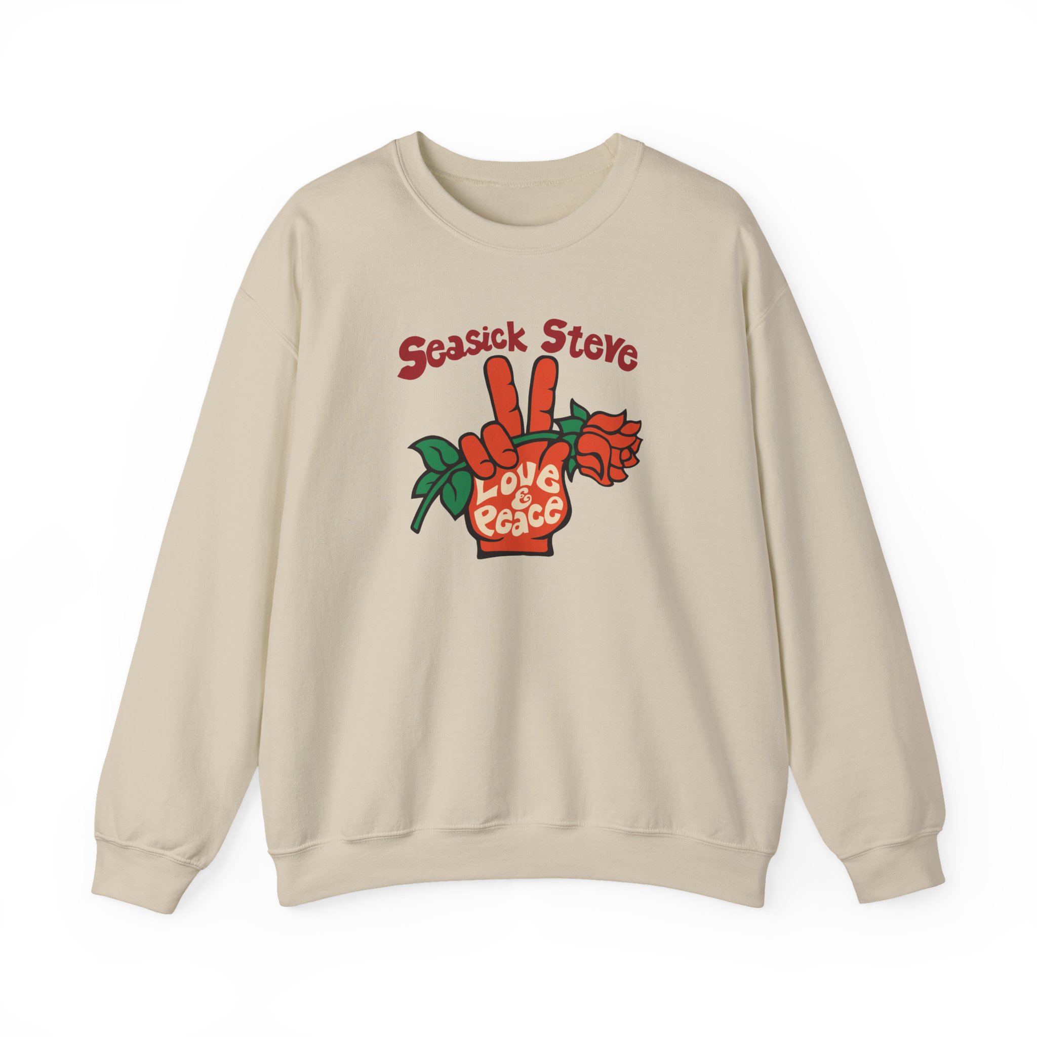 Seasick Steve Love & Peace Unisex Heavy Blendâ„¢ Crewneck Sweatshirt