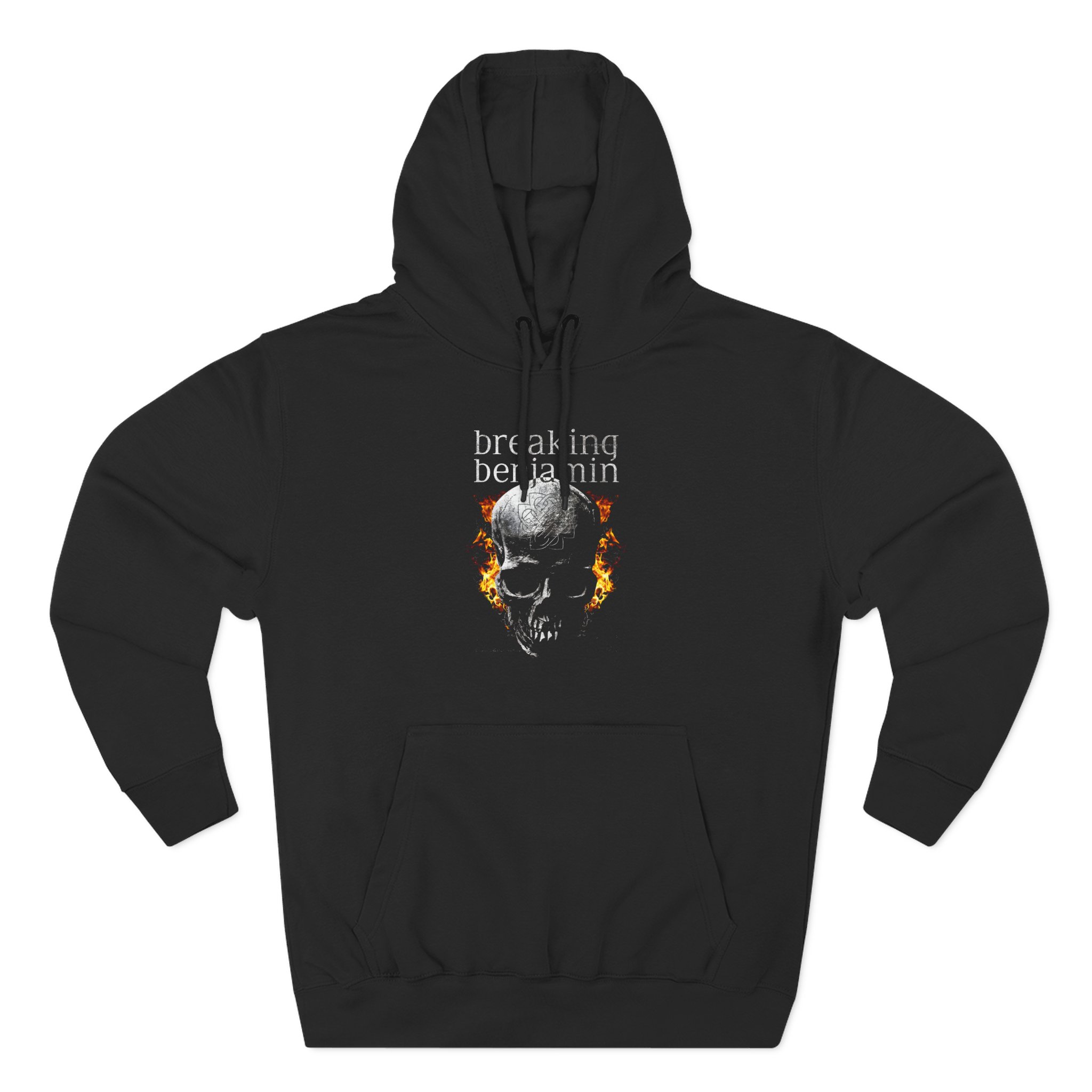 Breaking Benjamin Fire Skull Three-Panel Fleece Hoodie