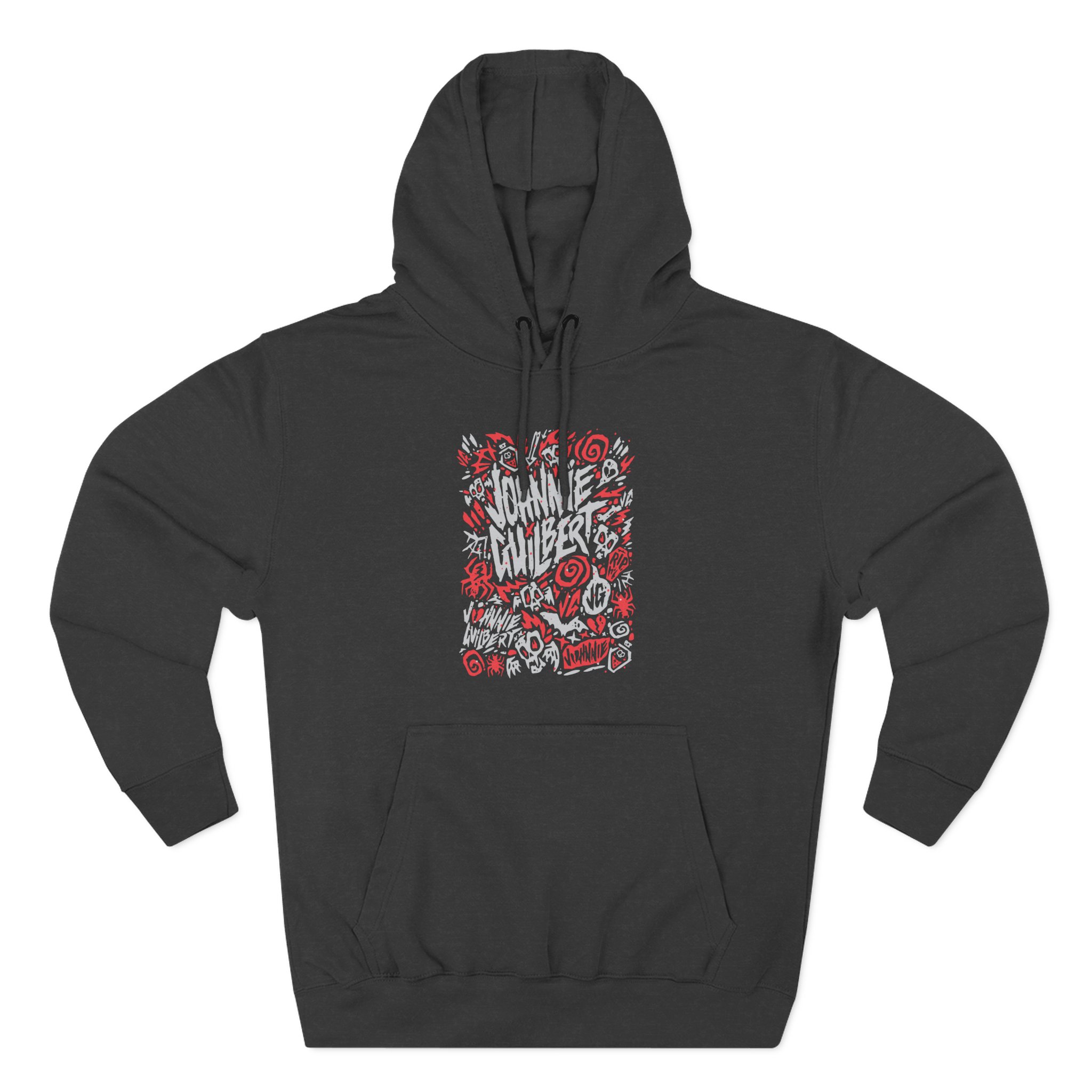 Jake & Johnnie Red Johnnie Guilbert Logo Three-Panel Fleece Hoodie