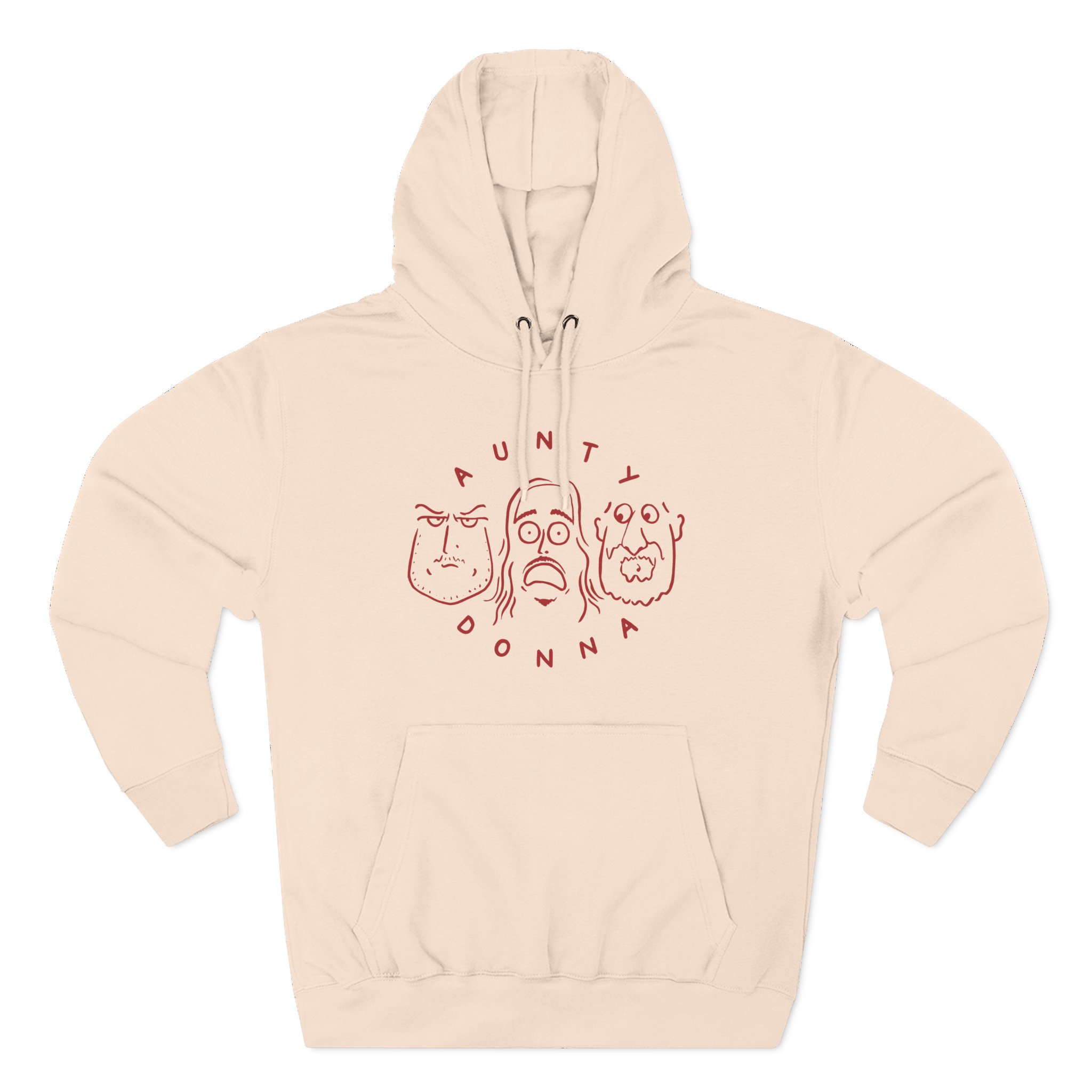 Aunty Donna White Faces Three-Panel Fleece Hoodie