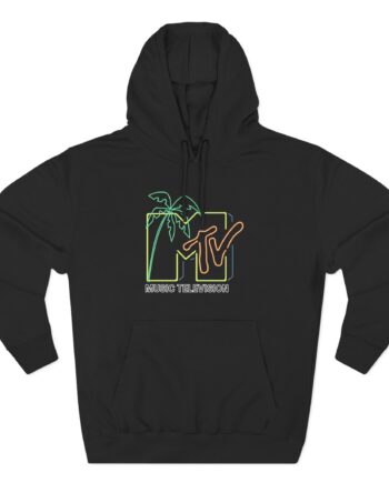 David Dobrik  Mtv Neon Light Logo Three-Panel Fleece Hoodie