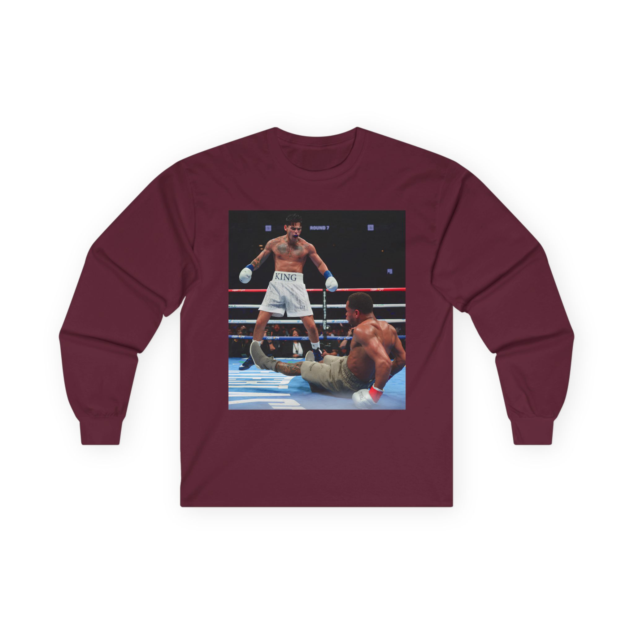 Ryan Garcia Knocks Down Devin Haney Unisex Ultra Cotton Long Sleeve Tee
