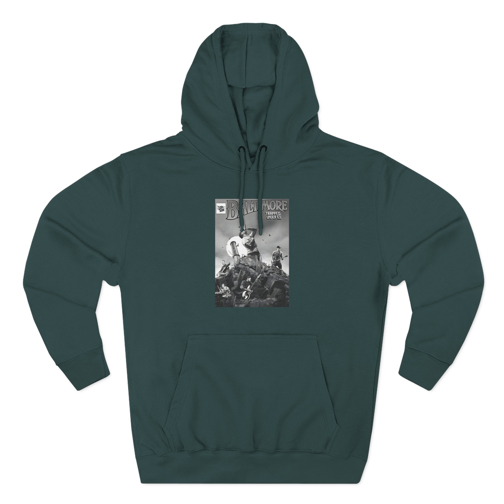 Trapped Under Ice Three-Panel Fleece Hoodie