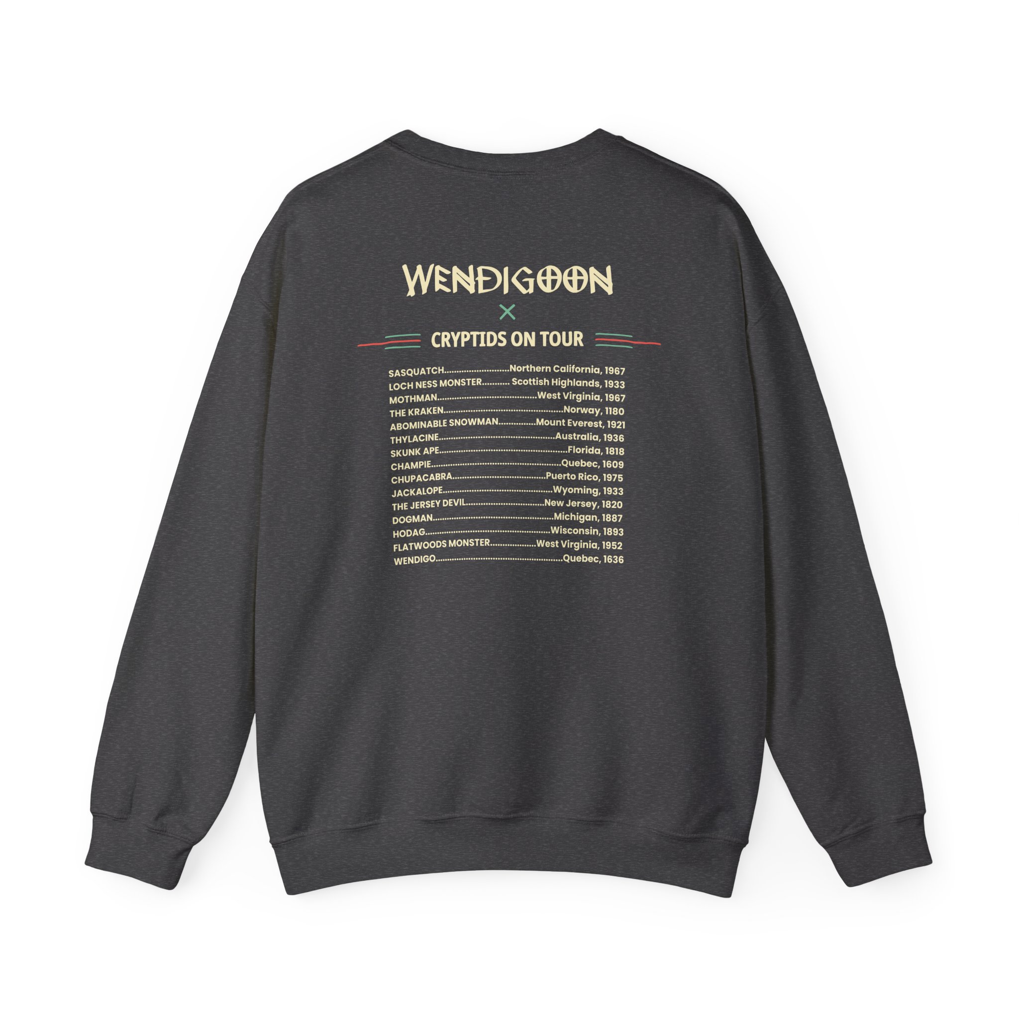Wendigoon Cryptids on Tour Unisex Heavy Blend Crewneck Sweatshirt