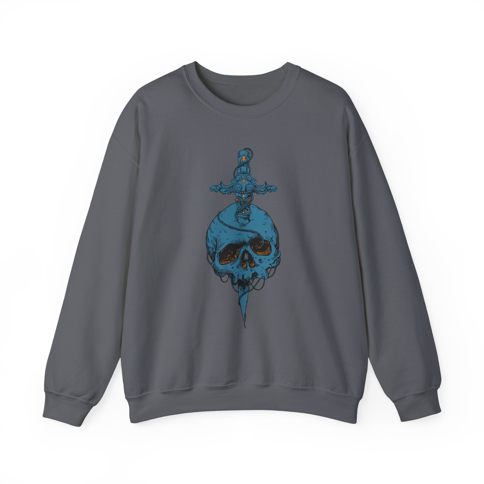 High on Fire Skull Knife Unisex Heavy Blendâ„¢ Crewneck Sweatshirt