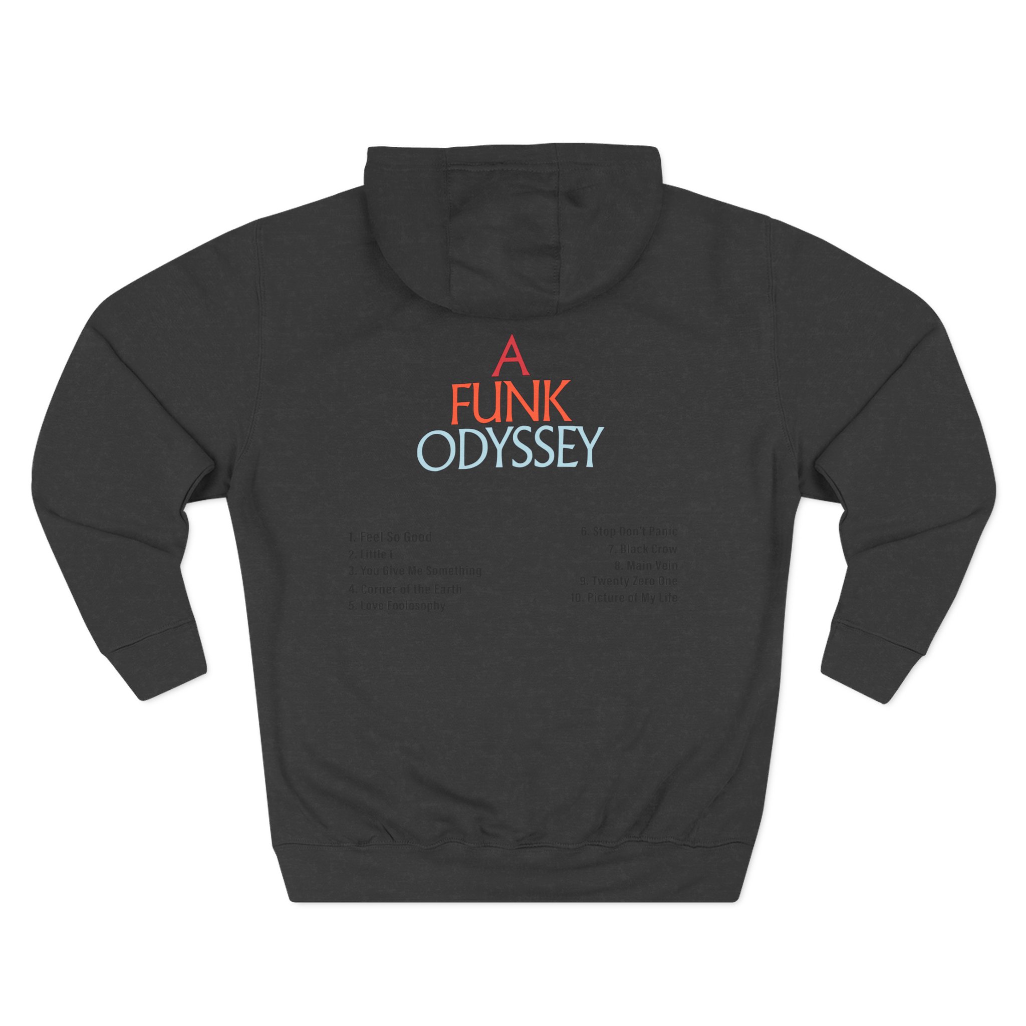 J Funk Odyssey Tracklist Three-Panel Fleece Hoodie