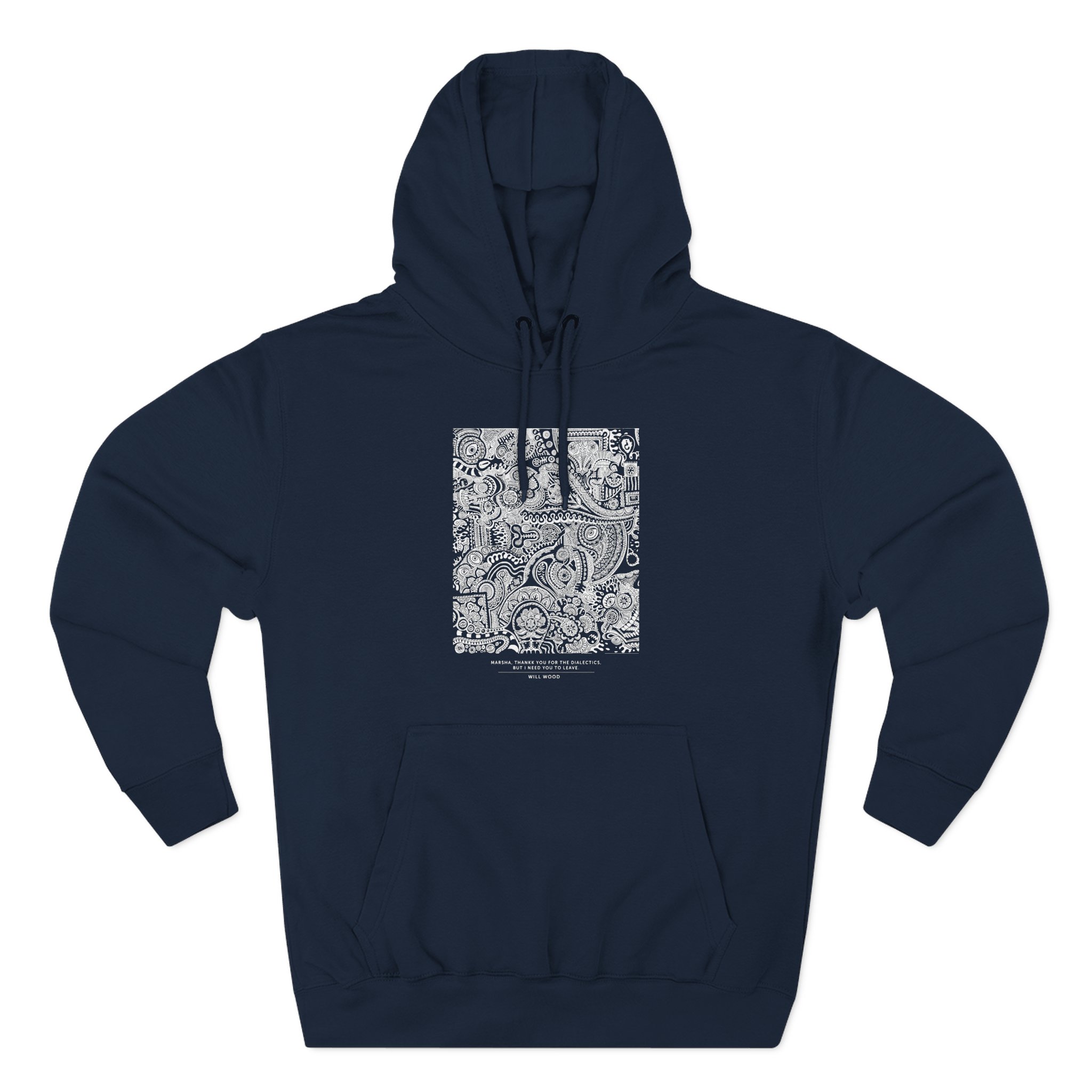 Will Wood Marsha, Thankk You... Three-Panel Fleece Hoodie