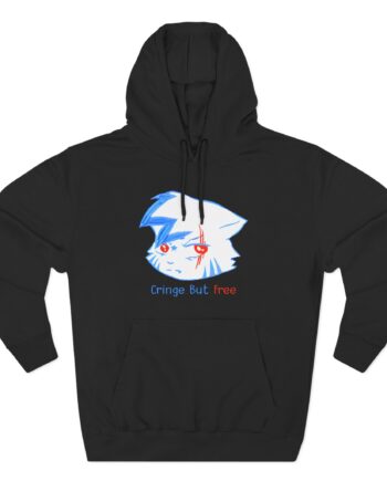 Izzzyzzz Cringe but Free Three-Panel Fleece Hoodie