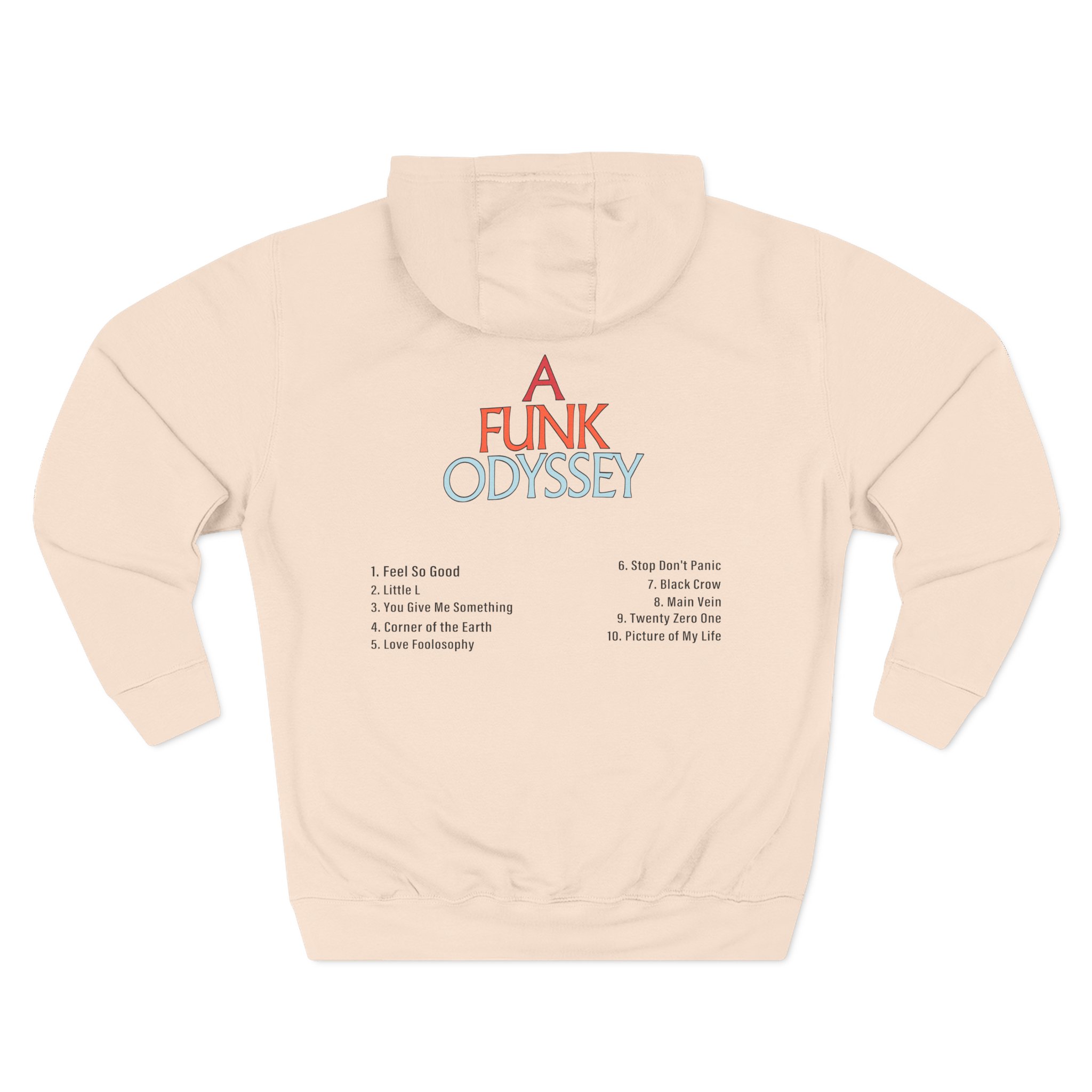 J Funk Odyssey Tracklist Three-Panel Fleece Hoodie
