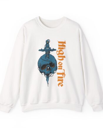 High on Fire Skull Knife Unisex Heavy Blend™ Crewneck Sweatshirt