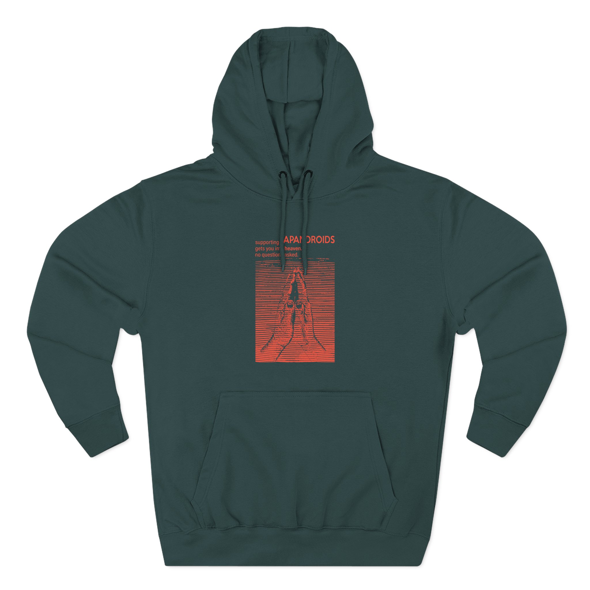 Supporting Japandroids Gets You Into Heaven No Questions Asked Three-Panel Fleece Hoodie