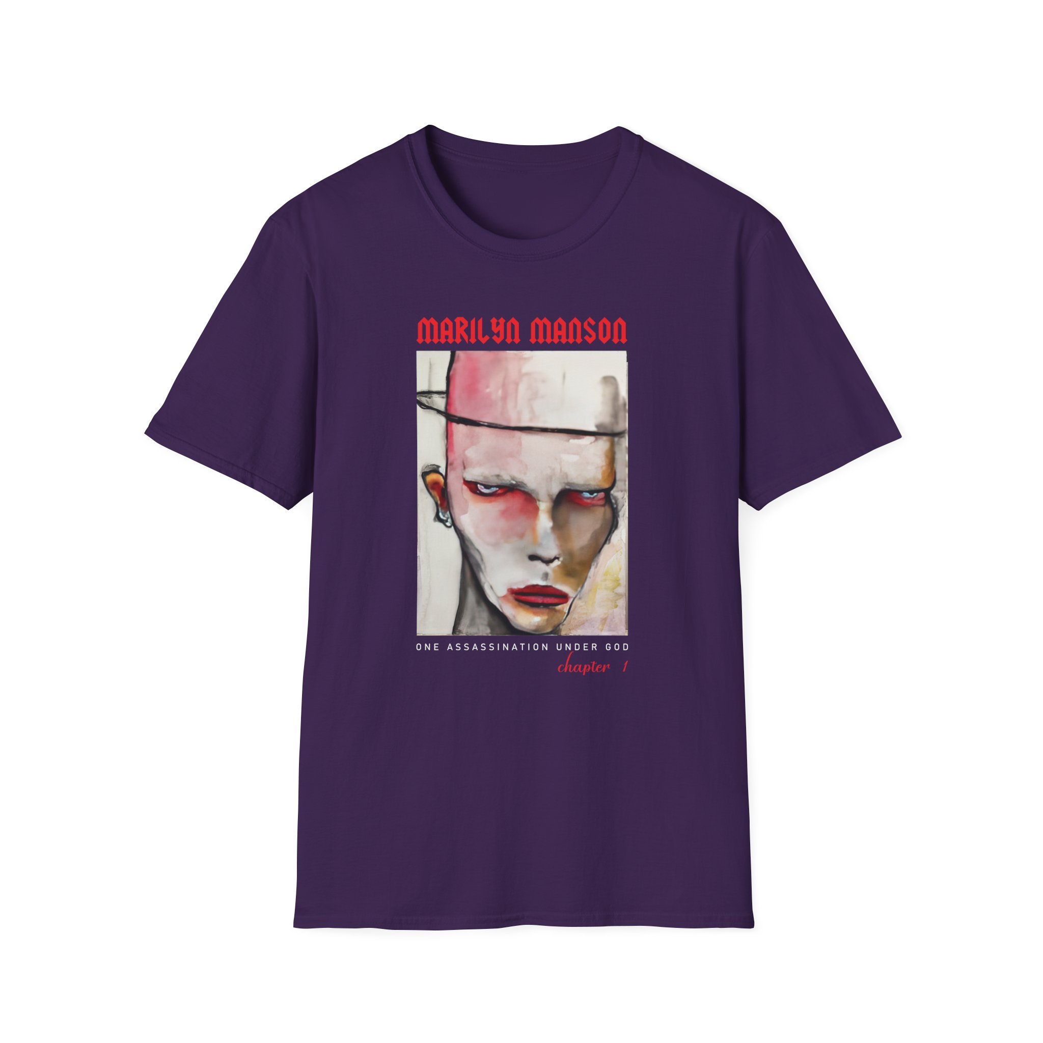 Marilyn Manson One Assassination Under God Unisex Softstyle T-Shirt
