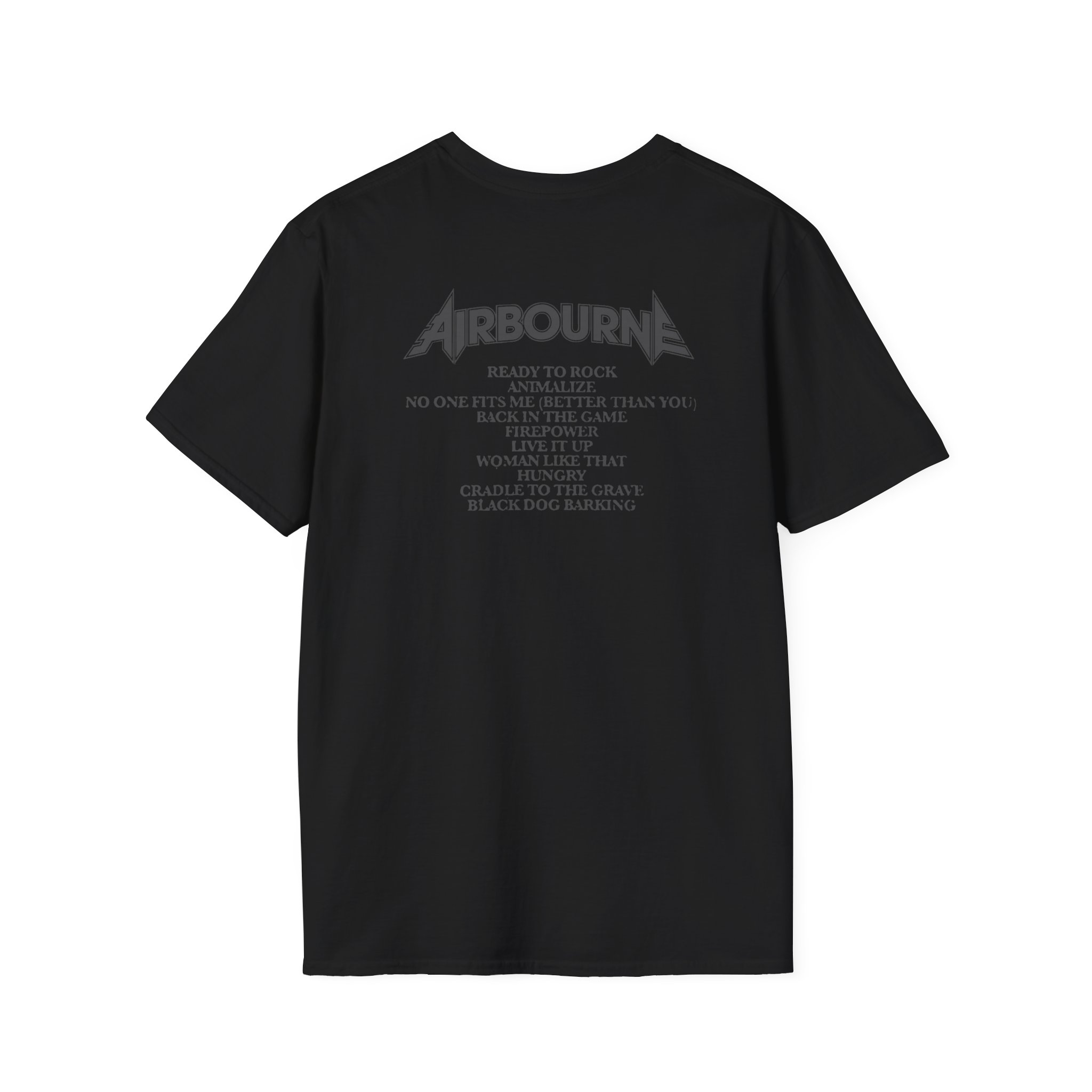 Airbourne Black Dog Barking Tracks Unisex Softstyle T-Shirt