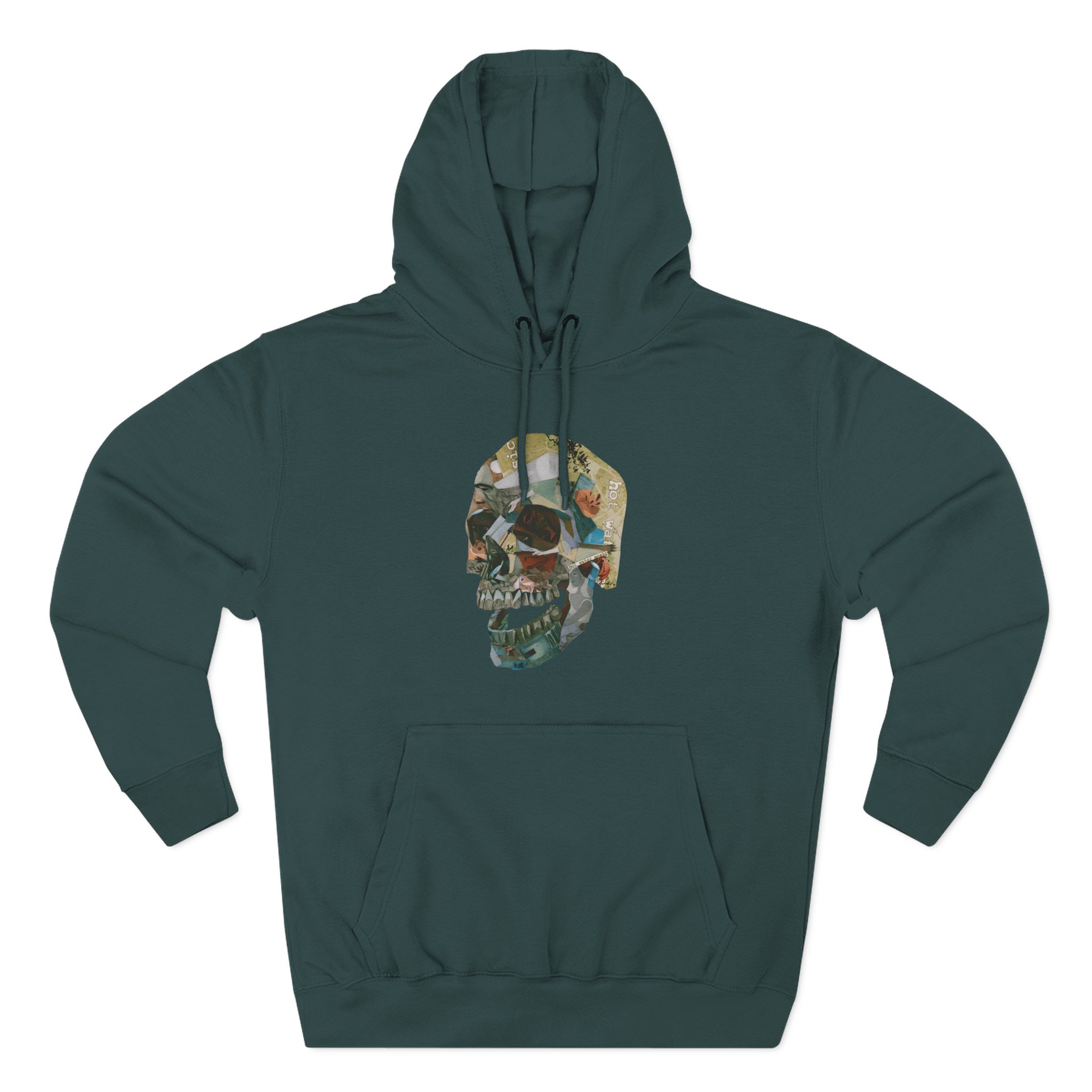 Hot Water Music Album Collage Skull Three-Panel Fleece Hoodie