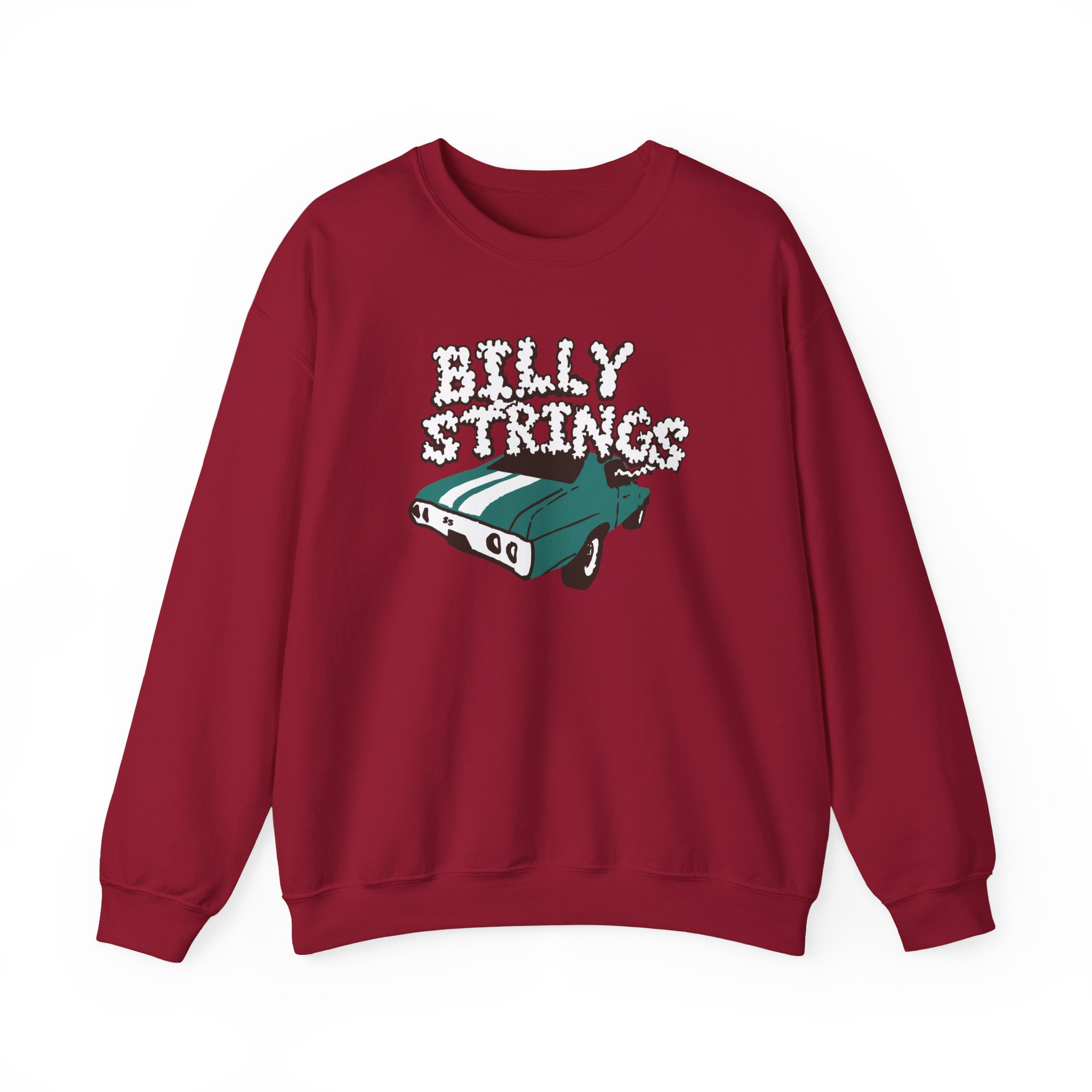 Billy Strings Imogene + Willie X Billy Strings Highway Prayers Green Car Unisex Heavy Blendâ„¢ Crewneck Sweatshirt