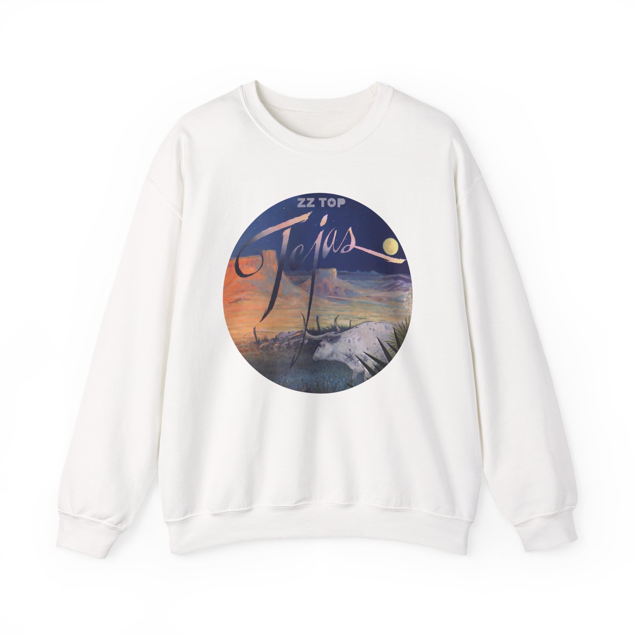 Zz Top 1976 Tejas Beige Unisex Heavy Blendâ„¢ Crewneck Sweatshirt