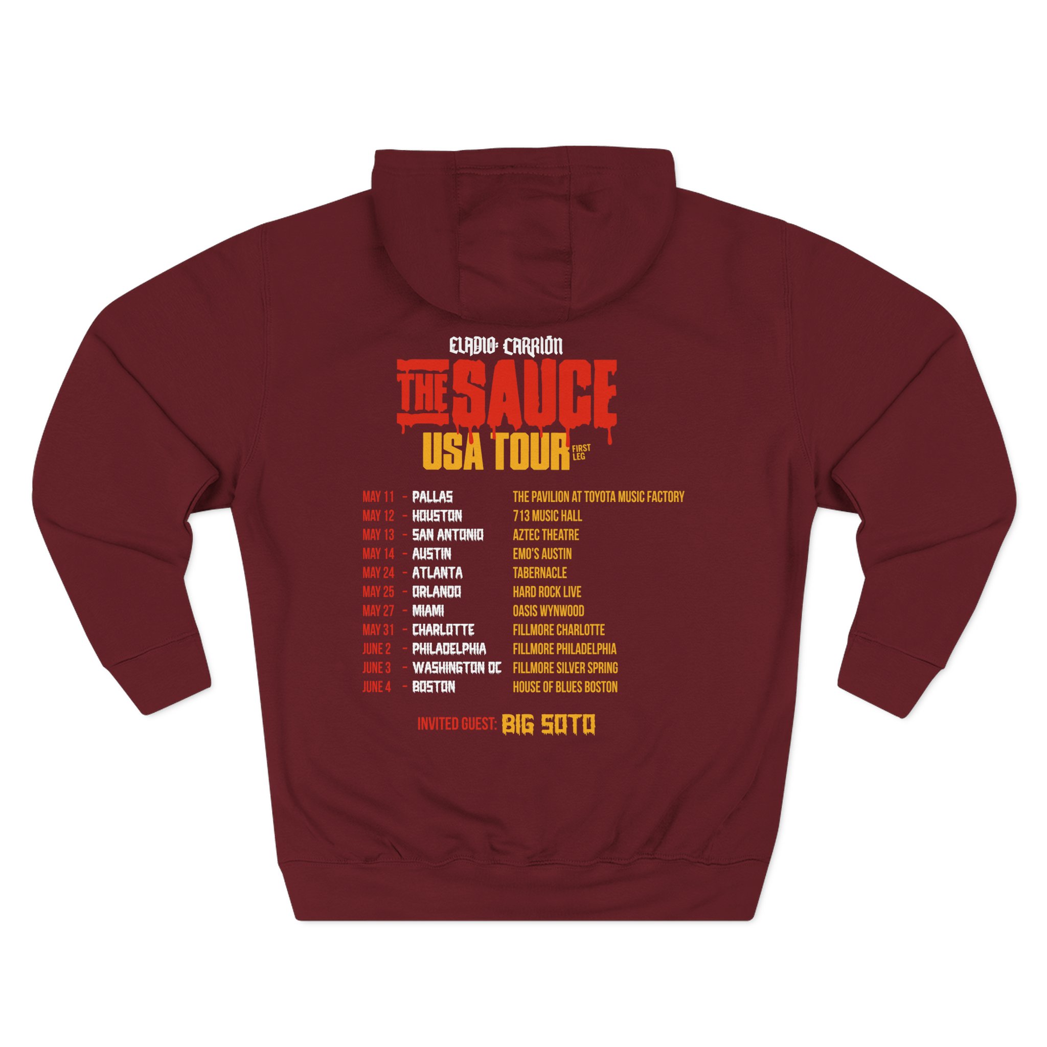 Sauce Boyz Usa Tour Three-Panel Fleece Hoodie