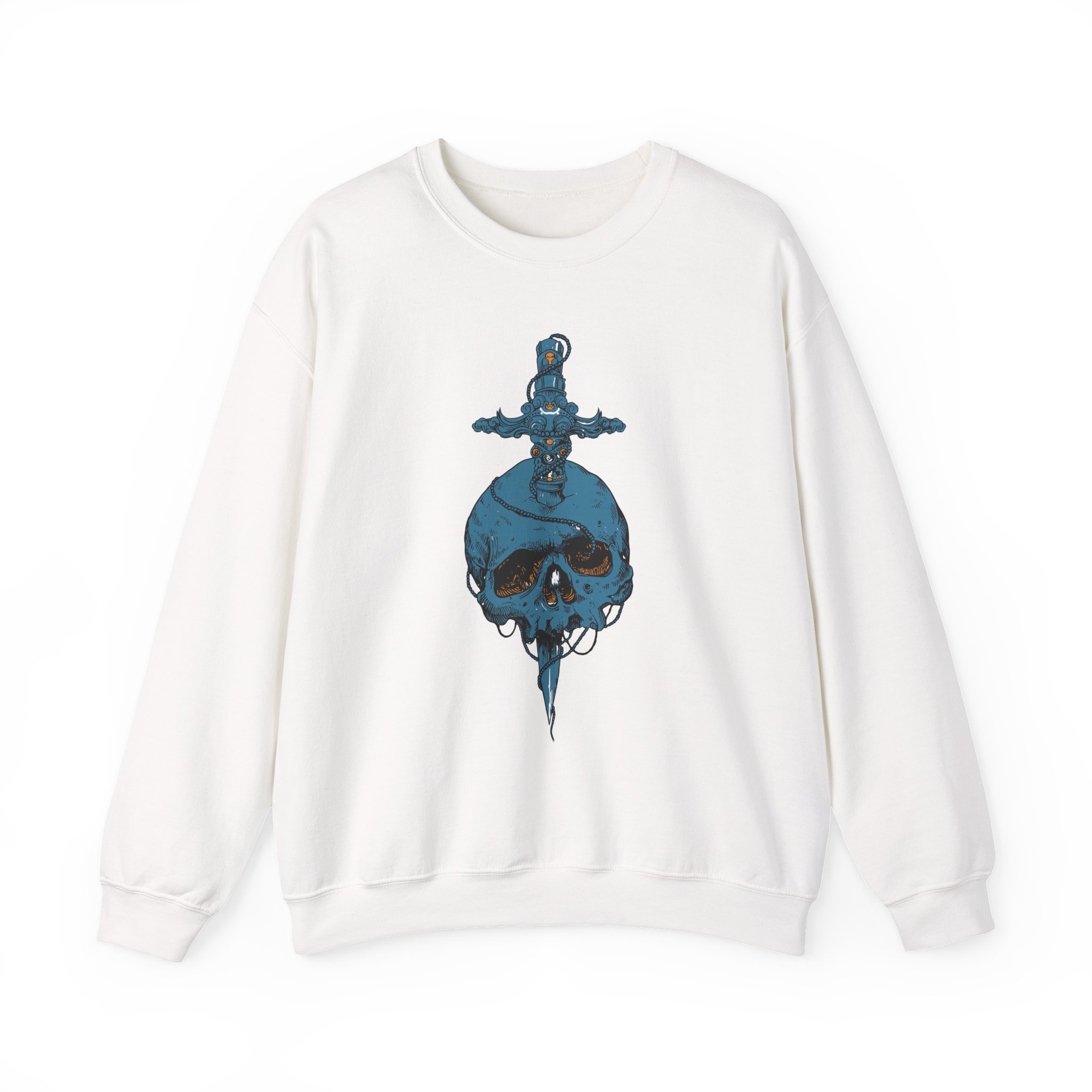 High on Fire Skull Knife Unisex Heavy Blendâ„¢ Crewneck Sweatshirt