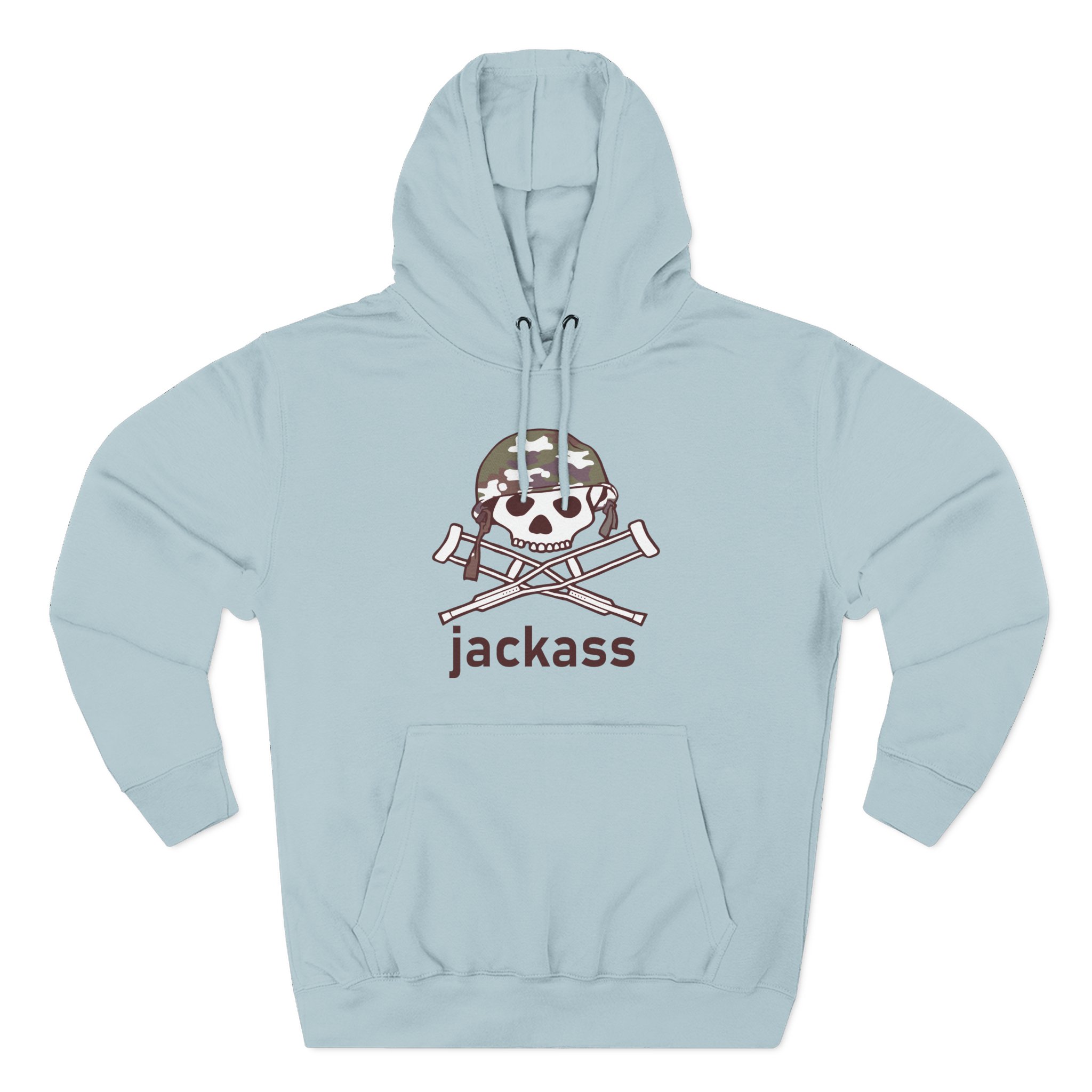 Jackass Camouflage Helmet Three-Panel Fleece Hoodie