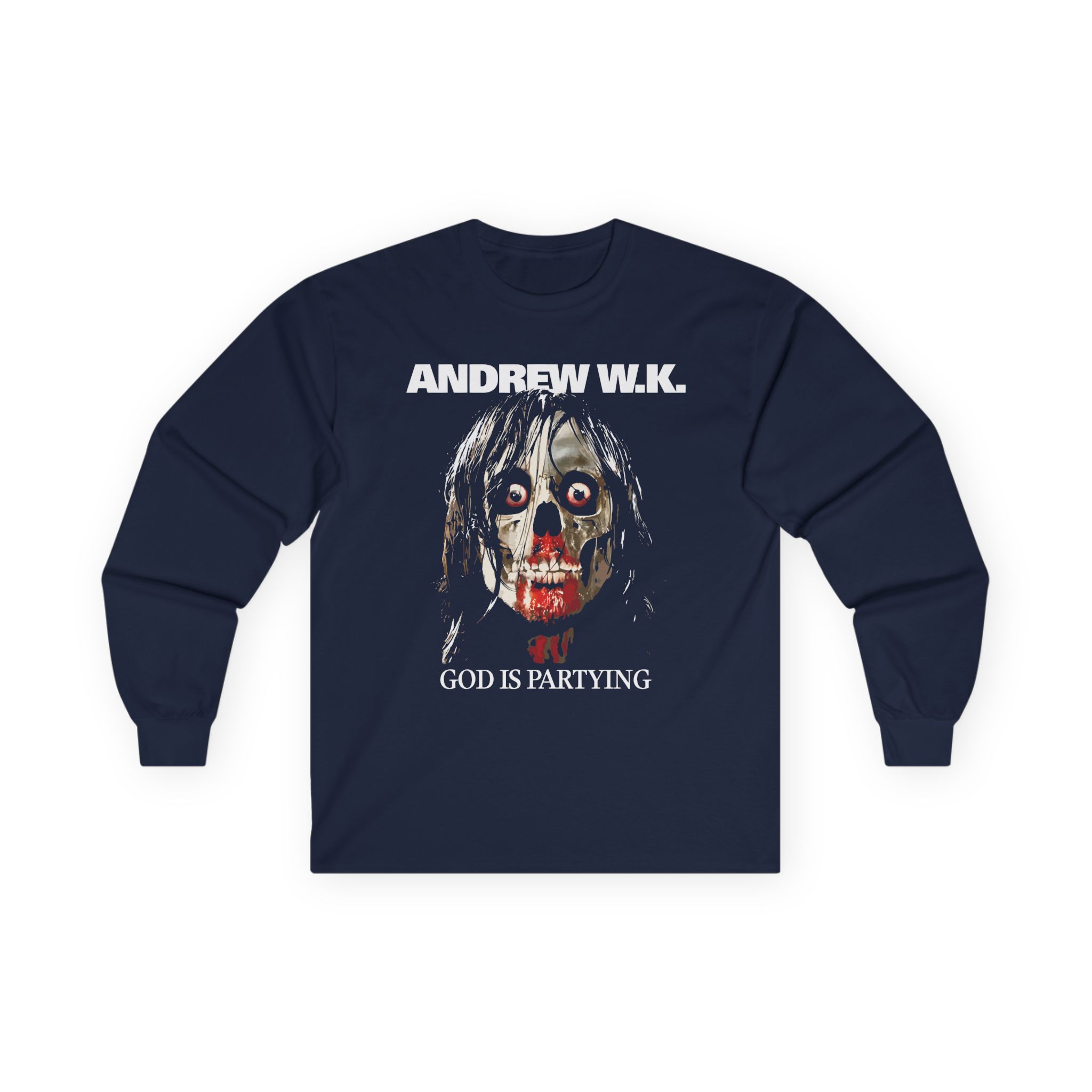 Andrew Wk God is Partying Zombie Unisex Ultra Cotton Long Sleeve Tee