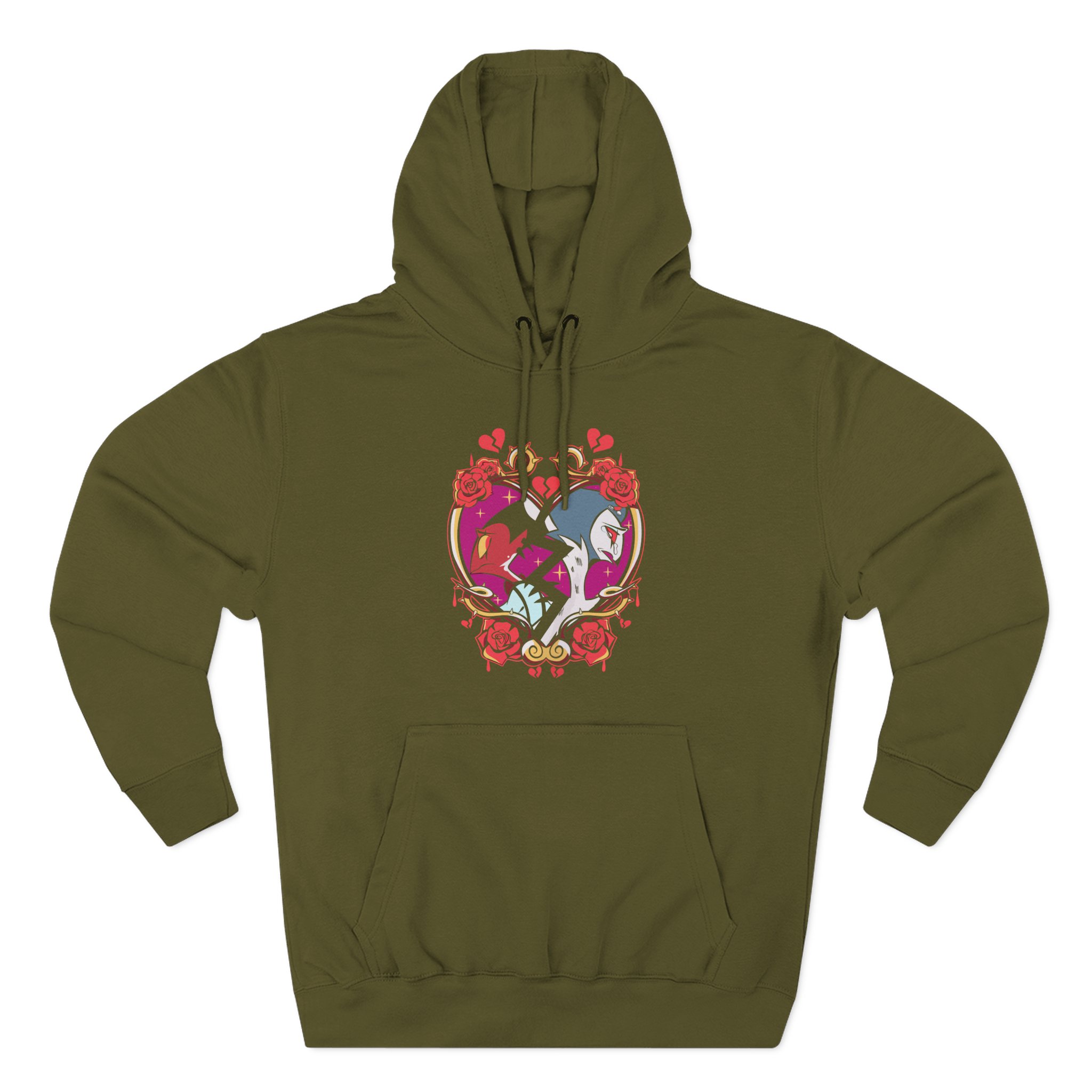 Vivziepop Shattered Hearts Three-Panel Fleece Hoodie