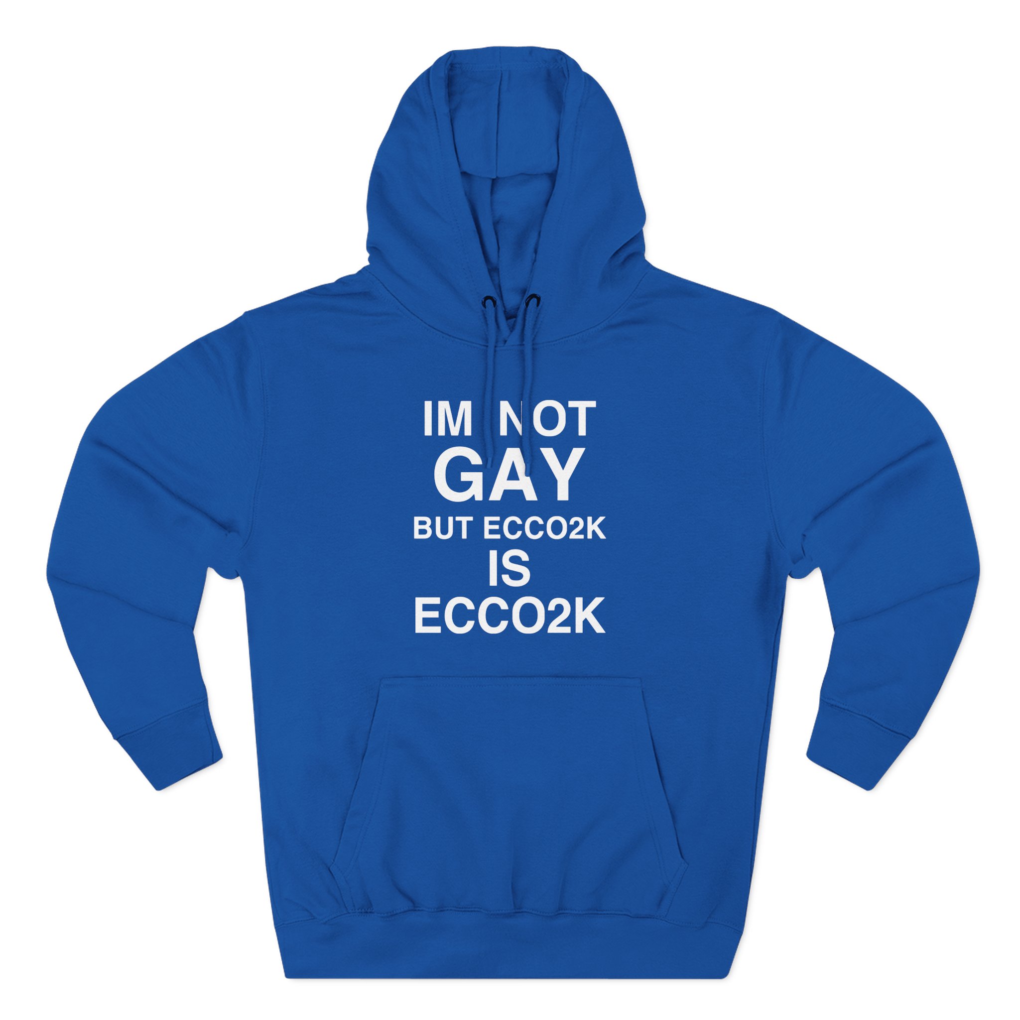 Ecco2k, I’m Not Gay but Ecco2k is Ecco2k Three-Panel Fleece Hoodie