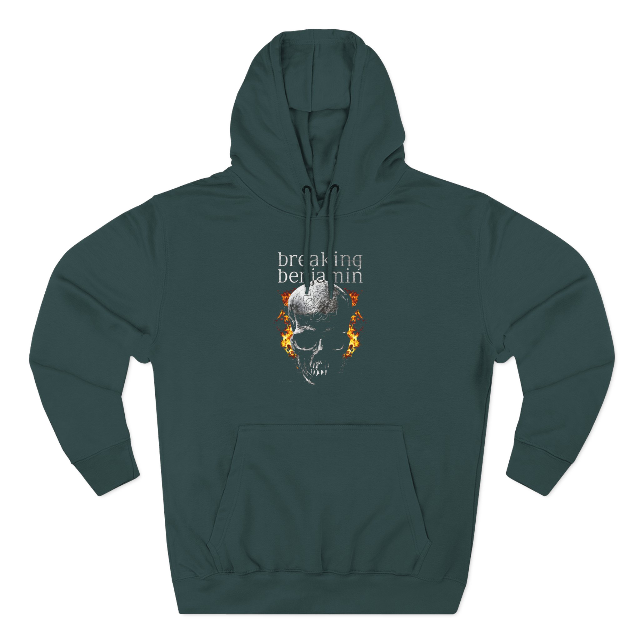 Breaking Benjamin Fire Skull Three-Panel Fleece Hoodie
