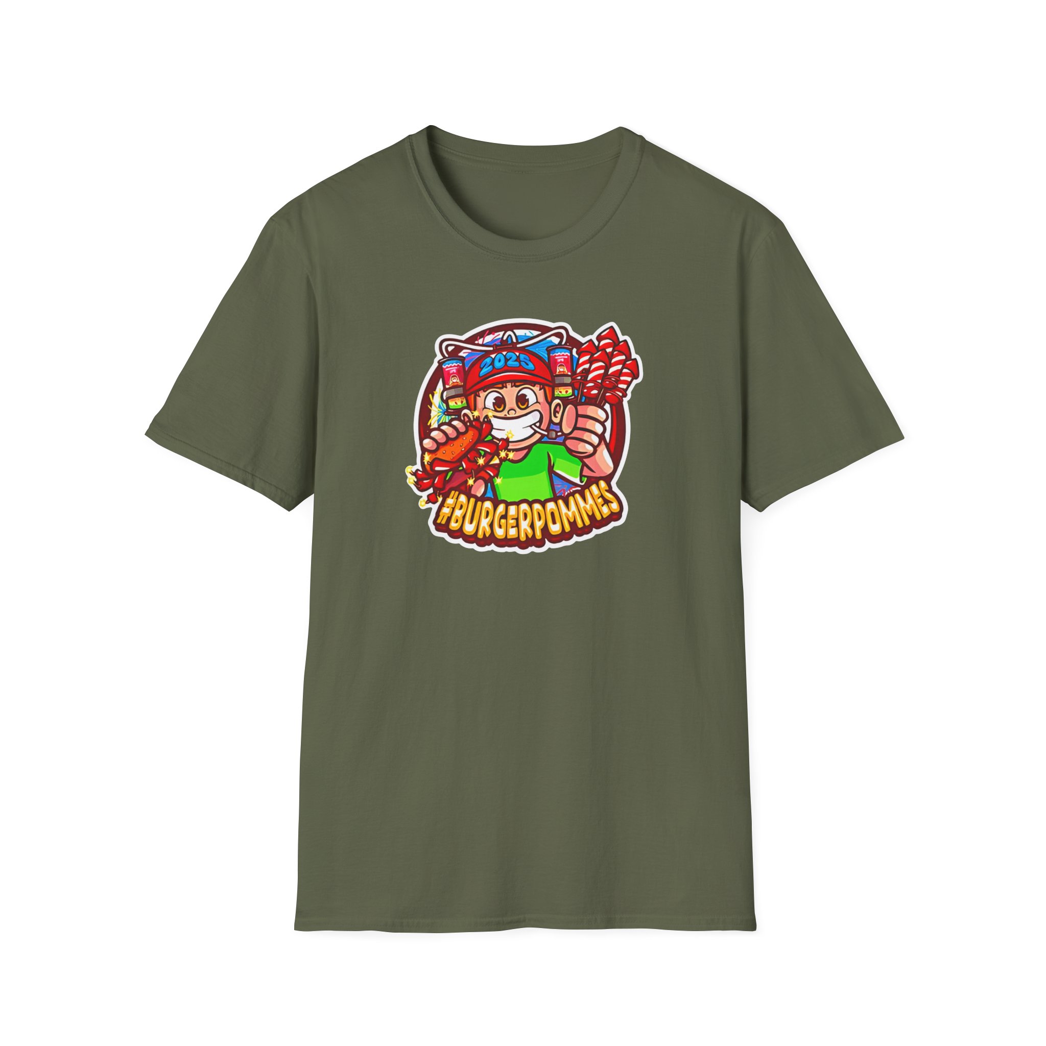 Burger Pommes Unisex Softstyle T-Shirt
