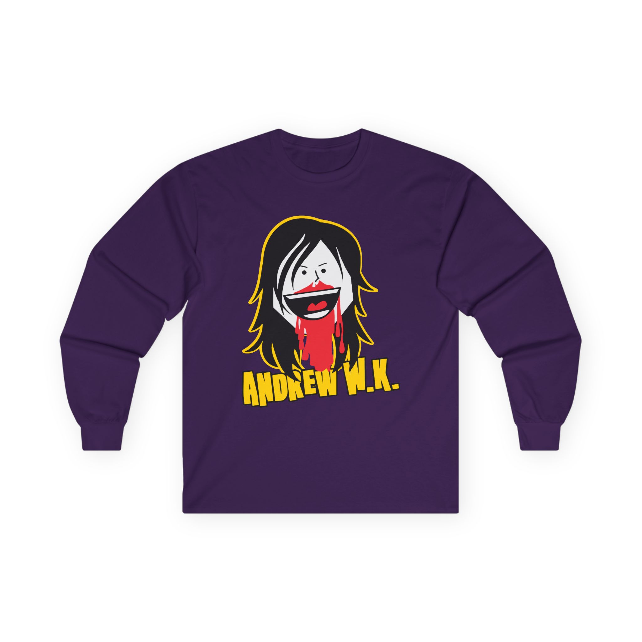 Andrew Wk Cartoon Bloody Nose Unisex Ultra Cotton Long Sleeve Tee