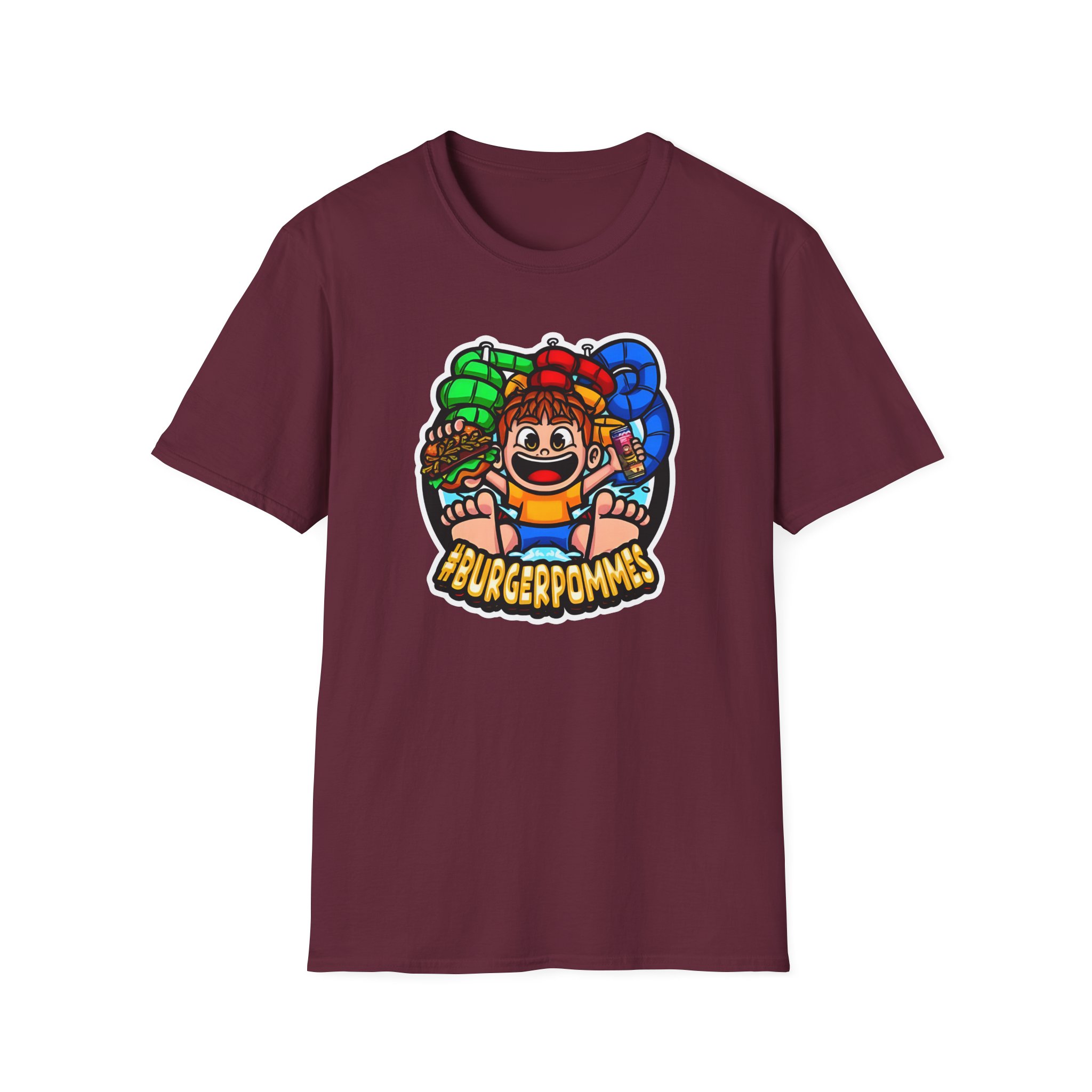Burger Pommes Unisex Softstyle T-Shirt