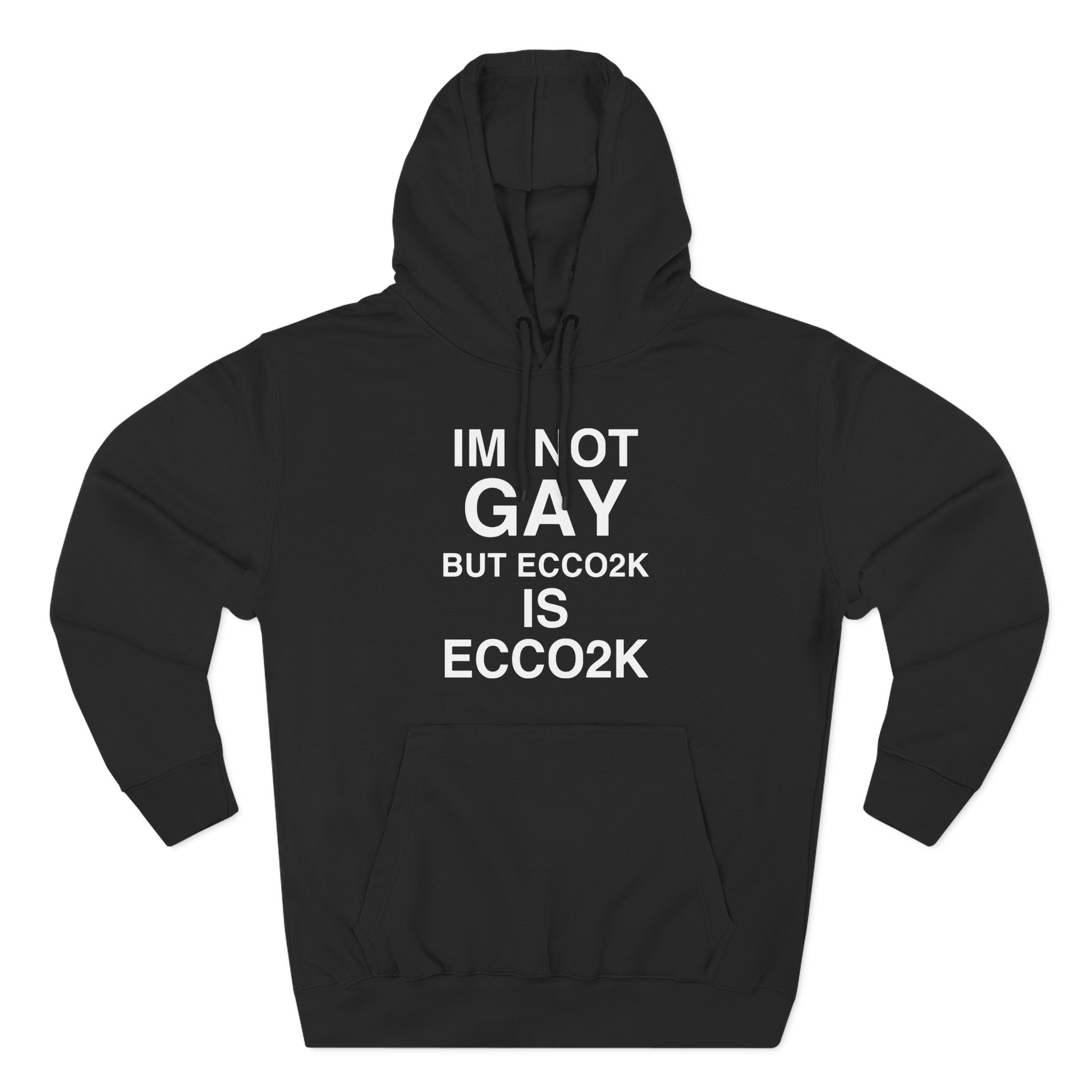 Ecco2k, I’m Not Gay but Ecco2k is Ecco2k Three-Panel Fleece Hoodie