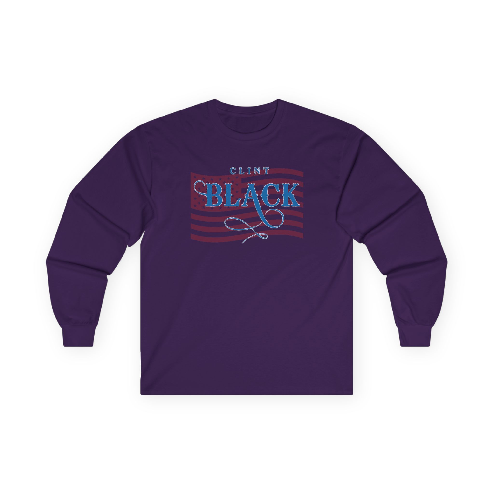 Clint Black Ladies Patriotic Bling Unisex Ultra Cotton Long Sleeve Tee
