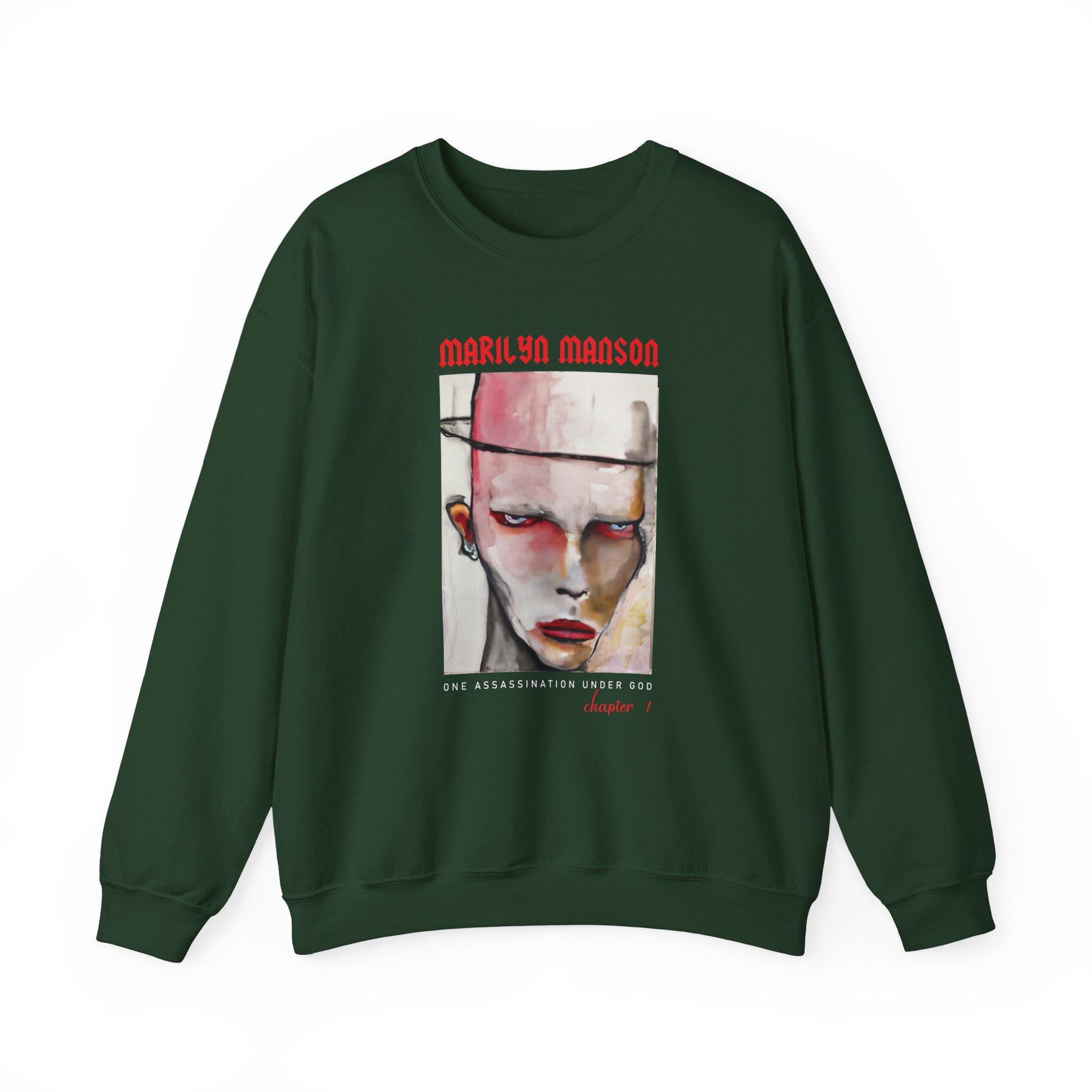 Marilyn Manson One Assassination Under God Unisex Heavy Blendâ„¢ Crewneck Sweatshirt