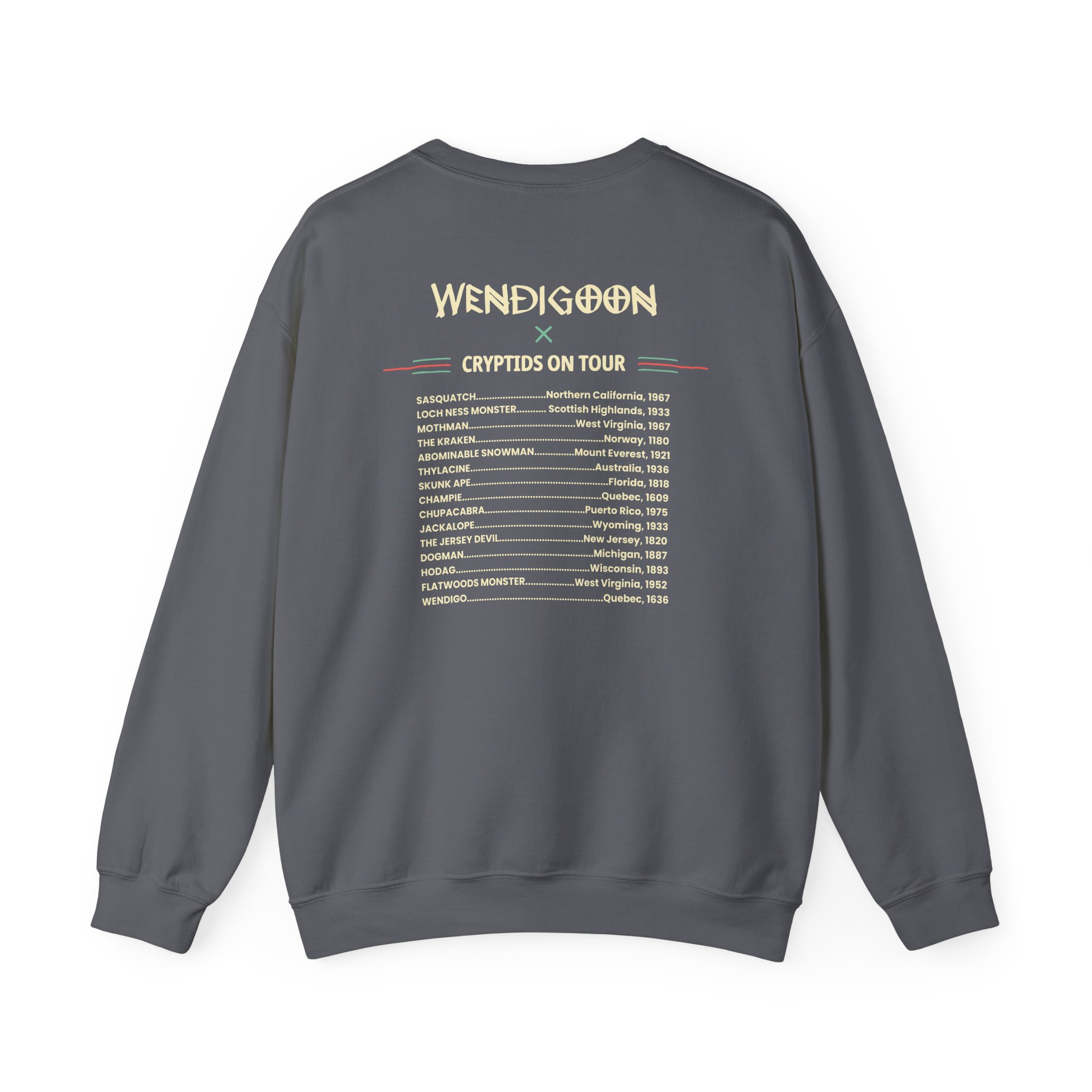Wendigoon Cryptids on Tour Unisex Heavy Blend Crewneck Sweatshirt