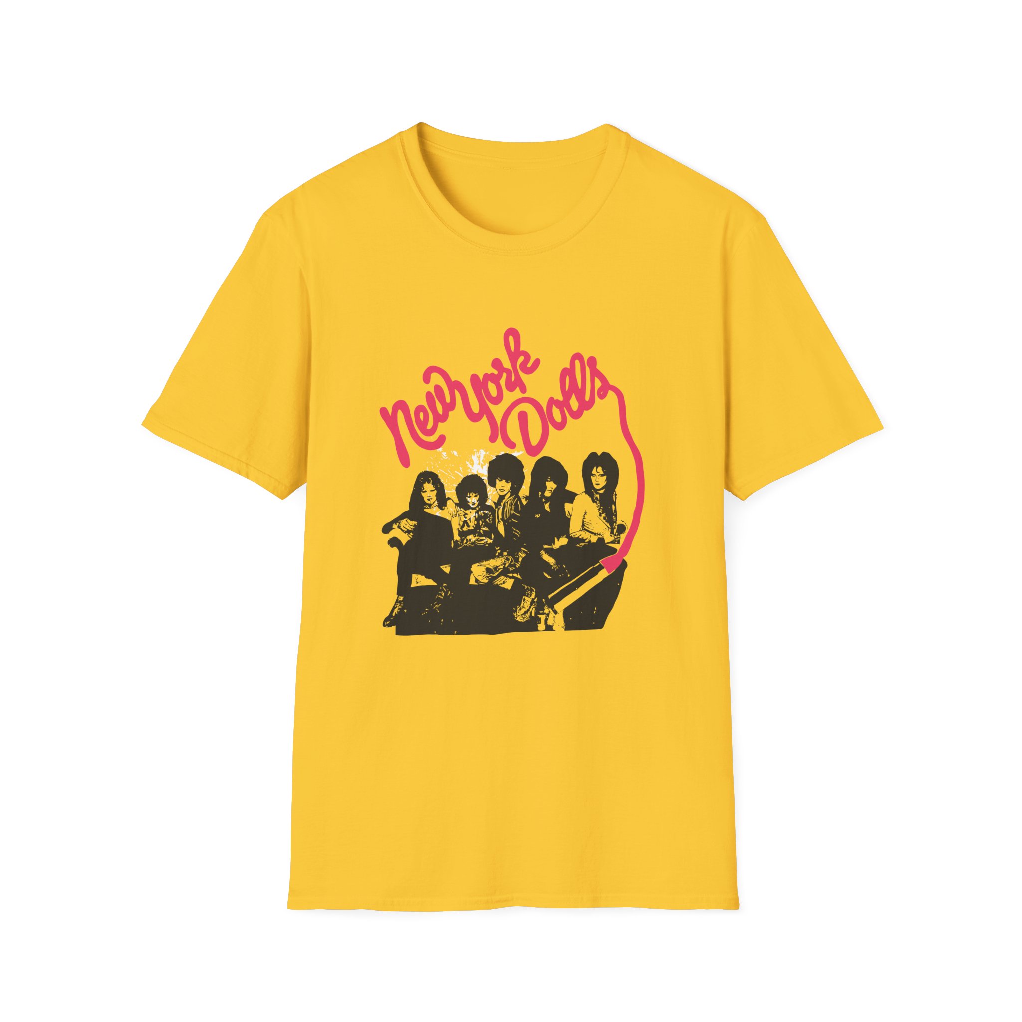 New York Dolls Lipstick Logo Unisex Softstyle T-Shirt