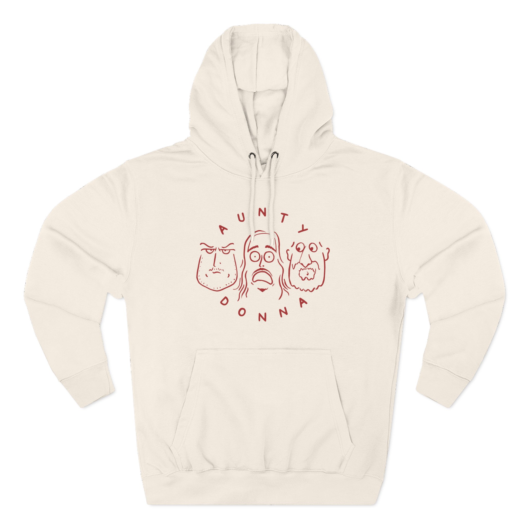 Aunty Donna White Faces Three-Panel Fleece Hoodie