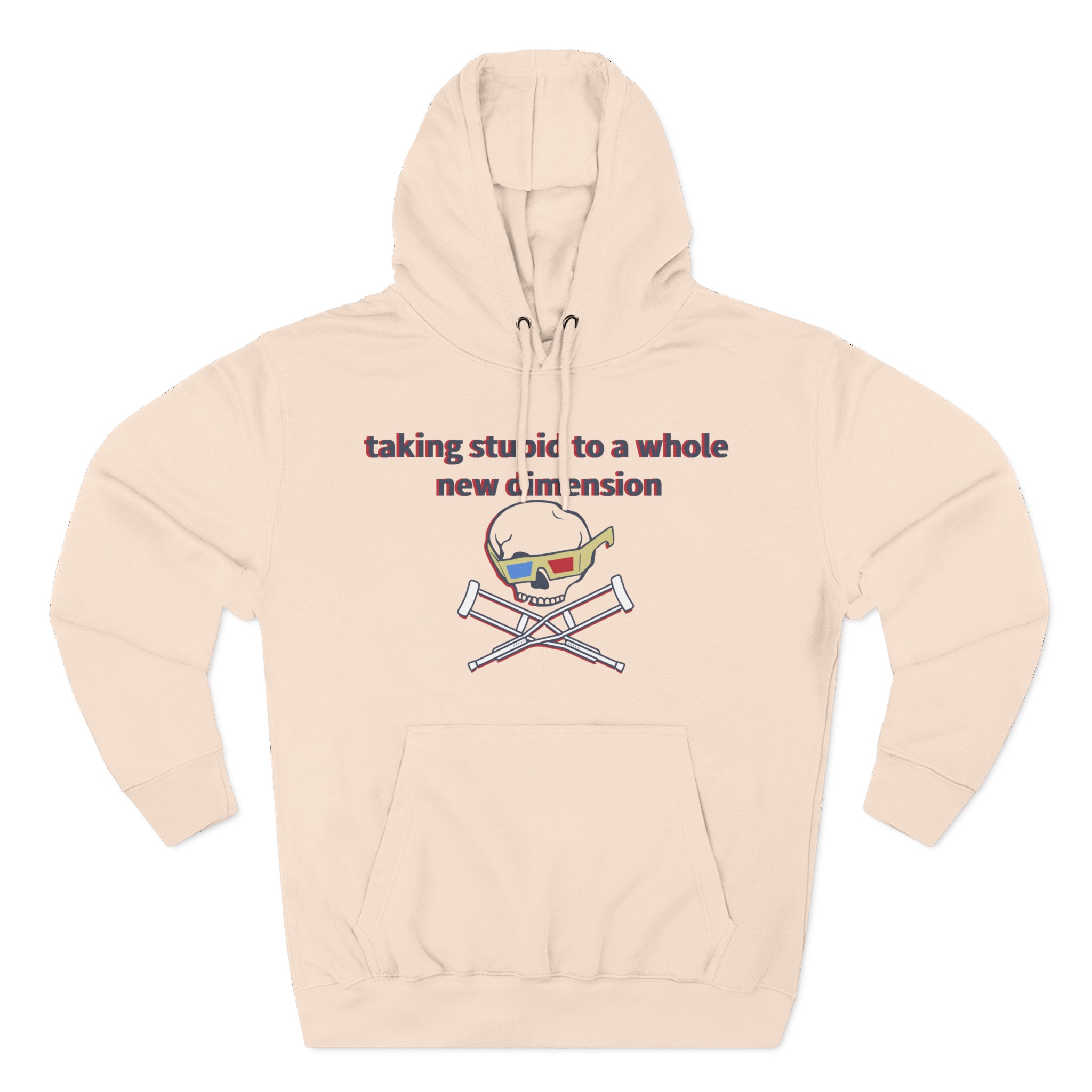 Jackass Taking Stupid to a Whole New Dimension Three-Panel Fleece Hoodie