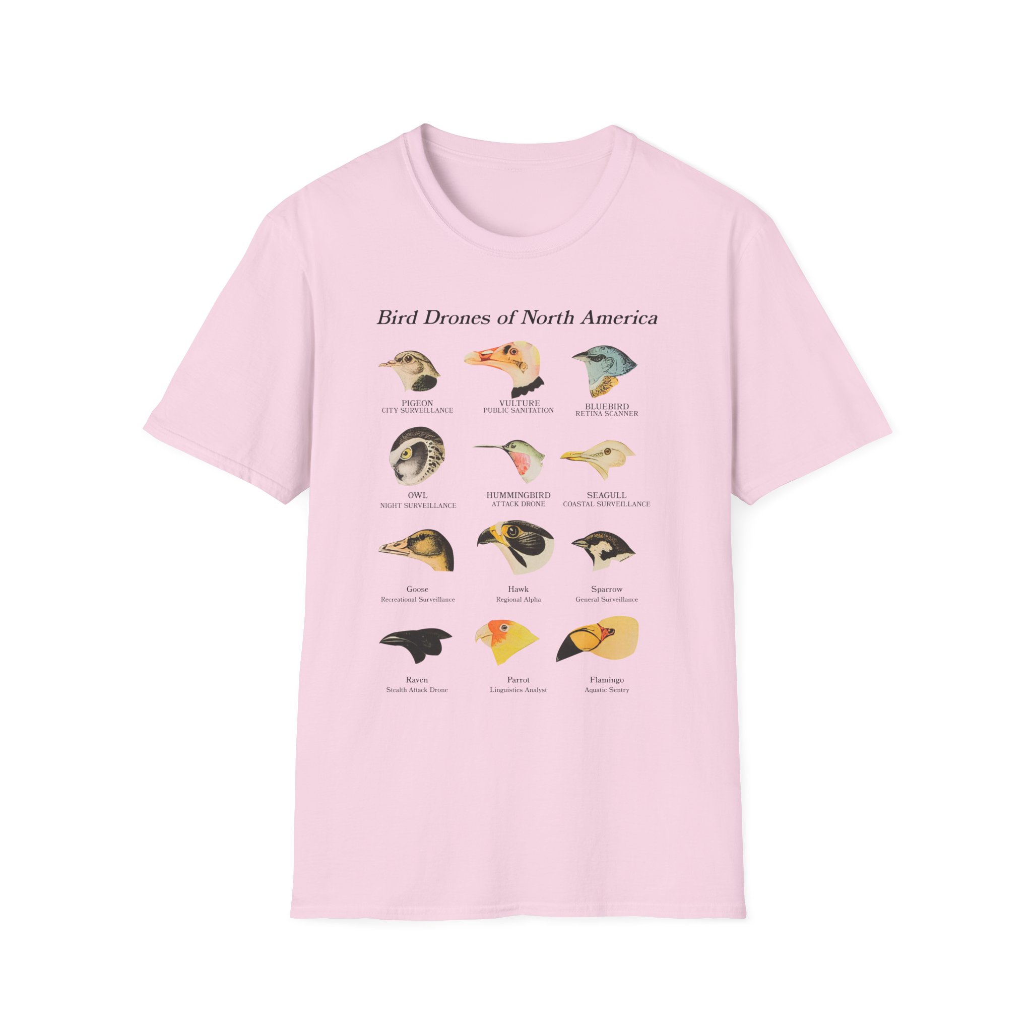Birds Arent Real Bird Drones of North America Unisex Softstyle T-Shirt