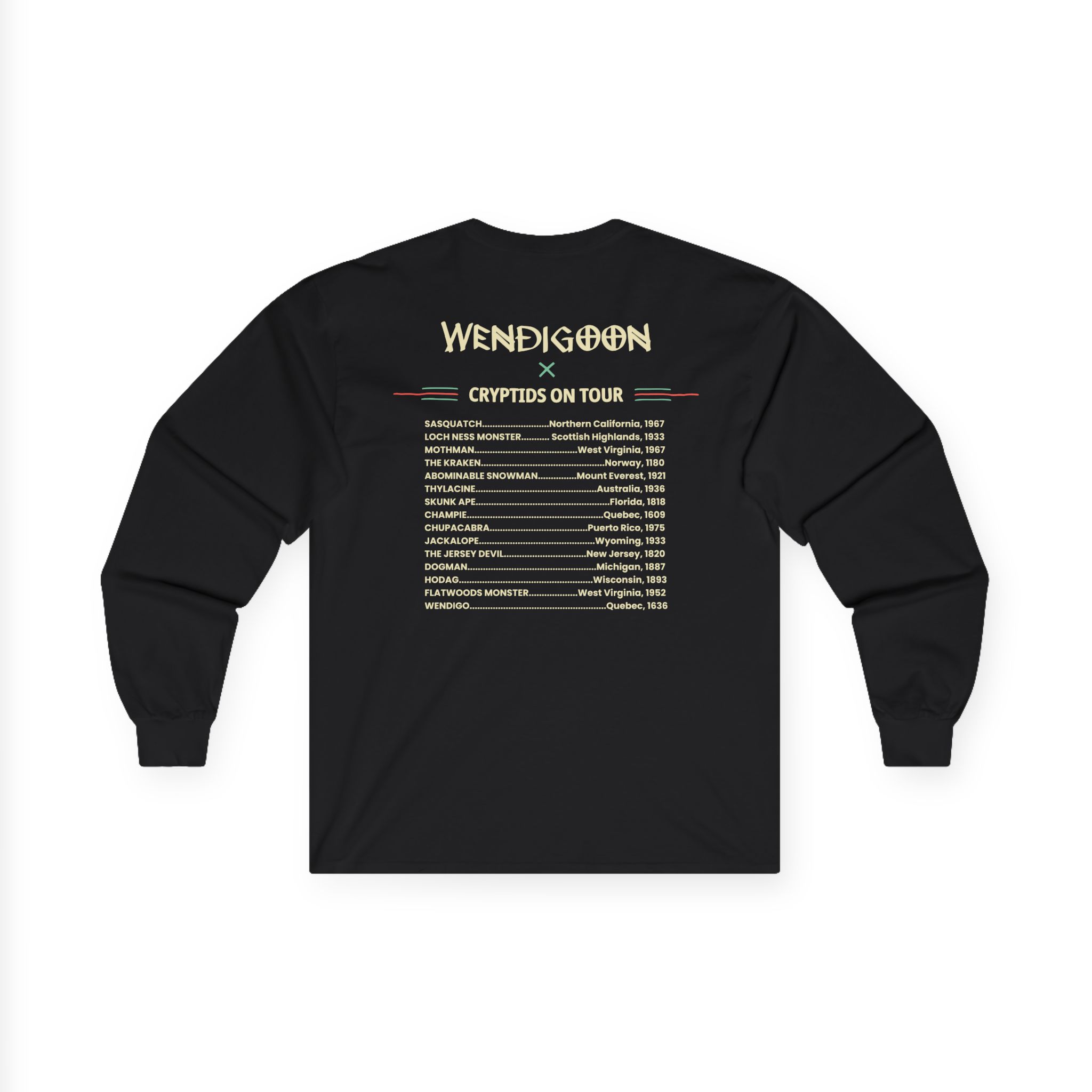 Wendigoon Cryptids on Tour Unisex Ultra Cotton Long Sleeve Tee