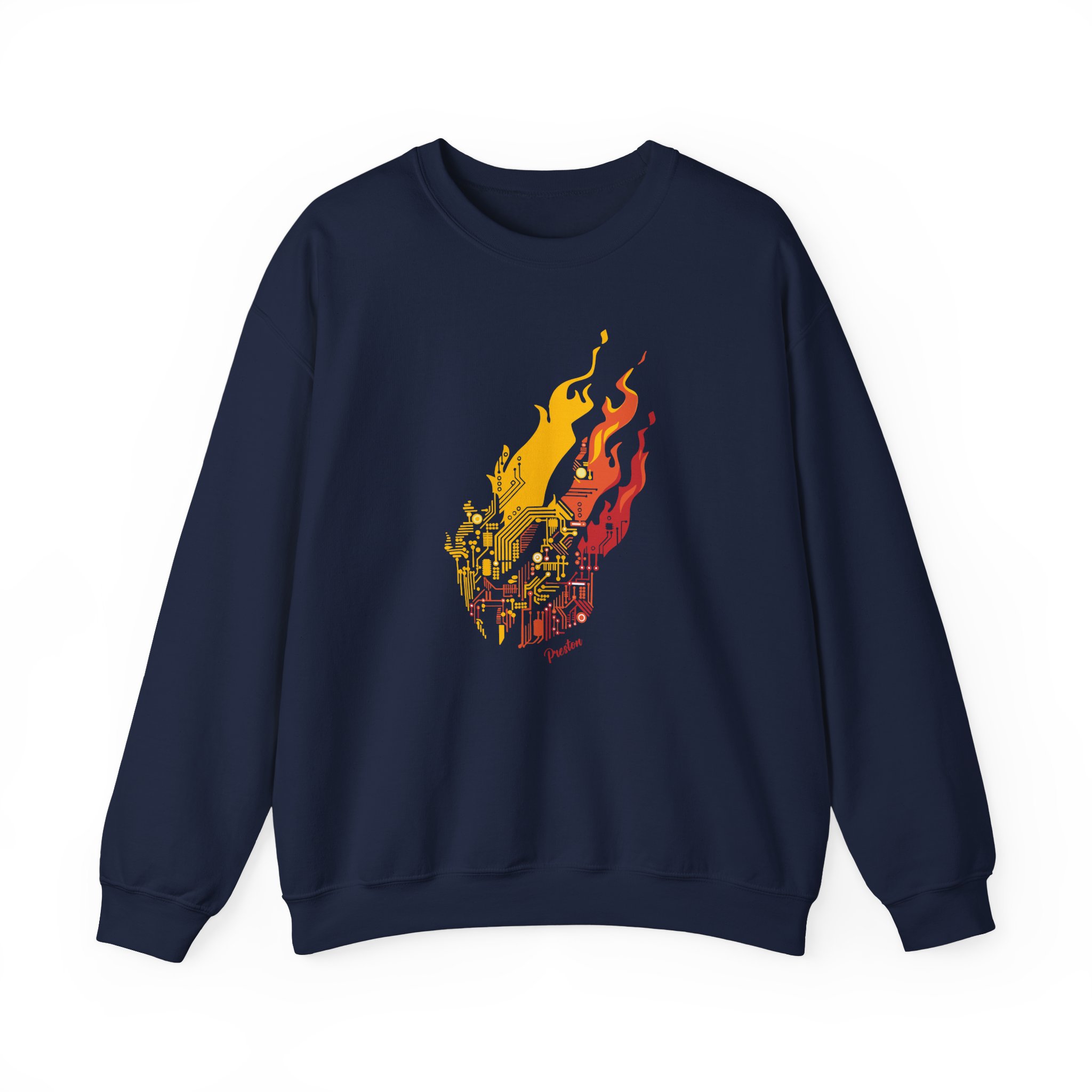 Preston Circuit Flame Unisex Heavy Blendâ„¢ Crewneck Sweatshirt