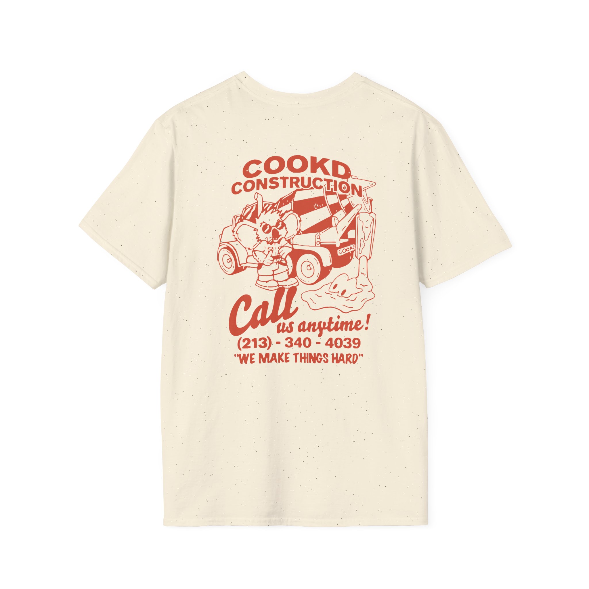 Cookd Construction Koala Unisex Softstyle T-Shirt